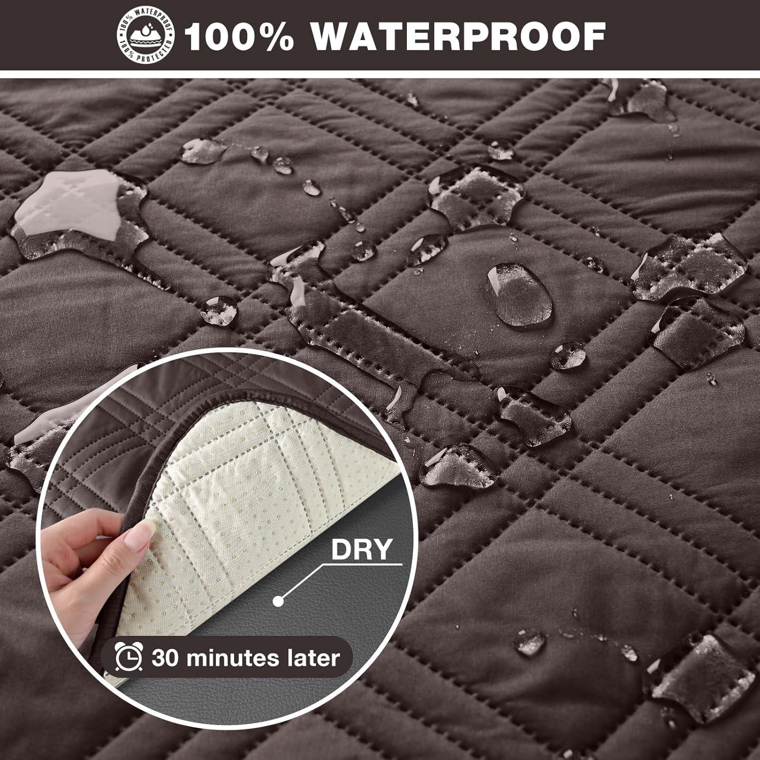 Funda Impermeable para Loveseat Recliner TAOCOCO 2 Asientos Chocolate