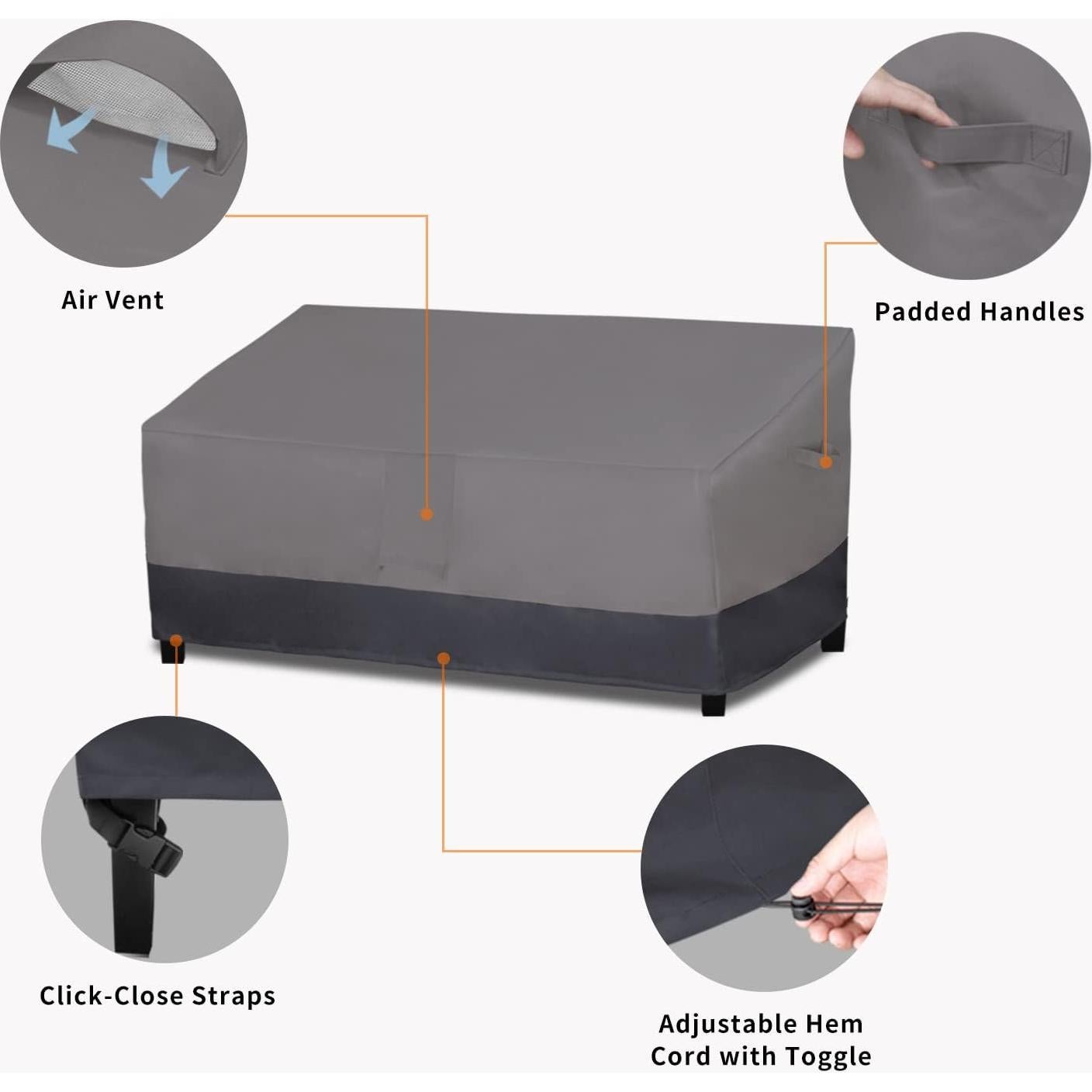 Funda para Sofá de Patio Easy-Going 3 Plazas Gris 93x216x89 cm