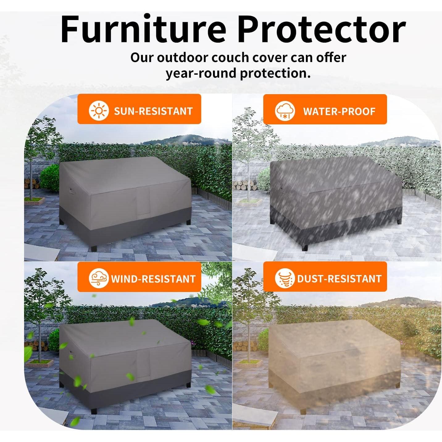 Funda para Sofá de Patio Easy-Going 3 Plazas Gris 93x216x89 cm