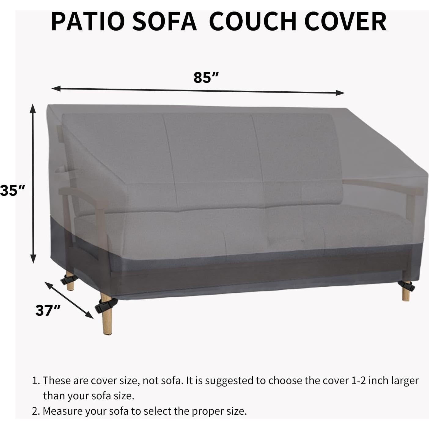 Funda para Sofá de Patio Easy-Going 3 Plazas Gris 93x216x89 cm