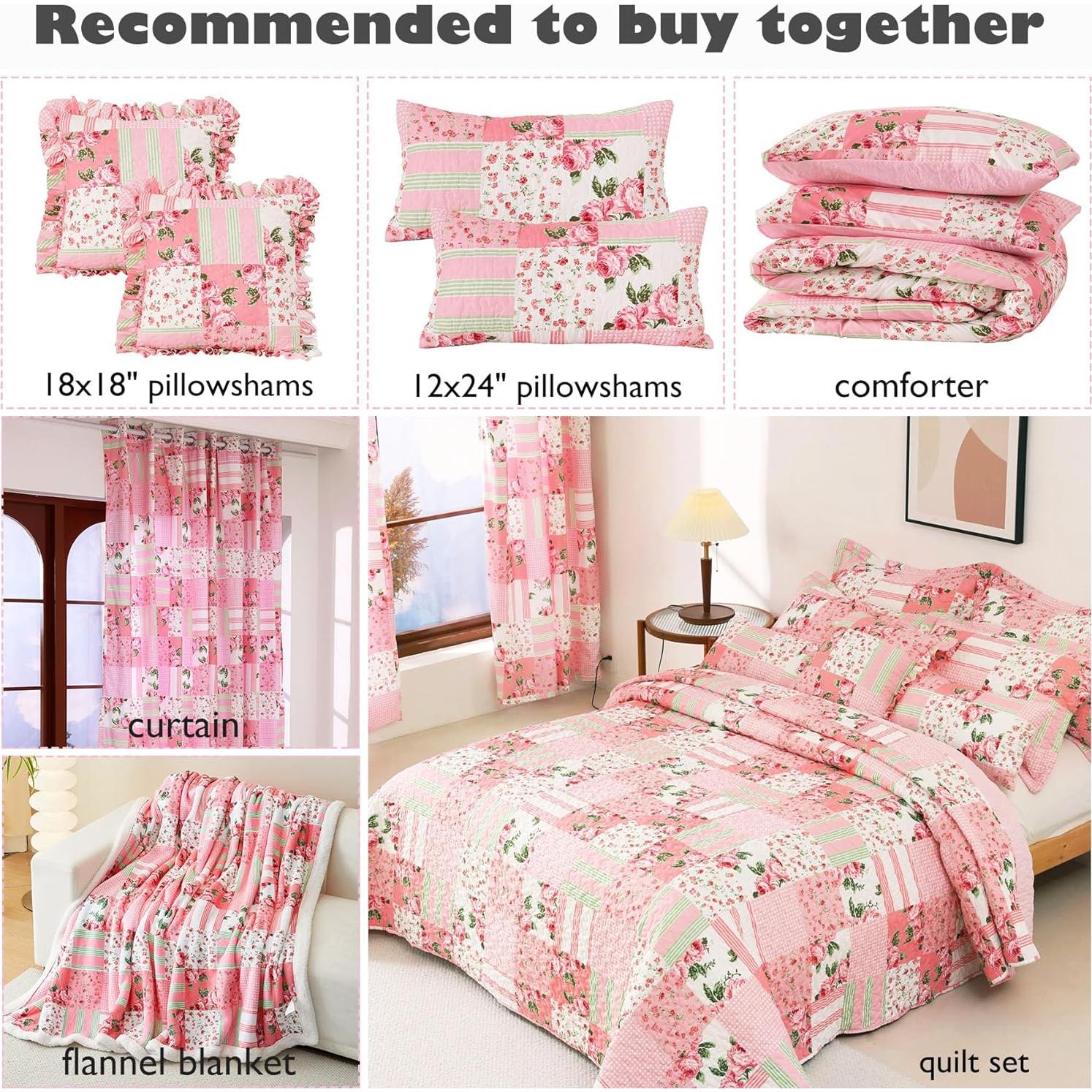 Funda de Sofá Antideslizante Cmfshape Rosa Floral 190x325 cm