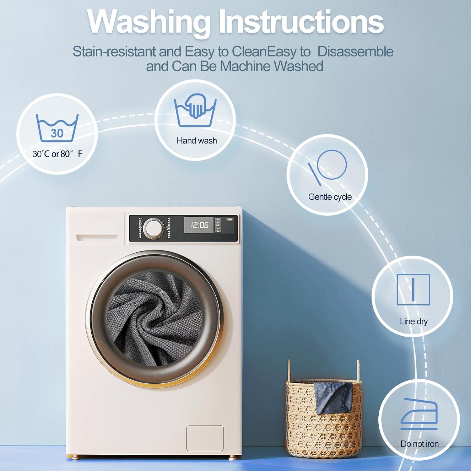 Funda de Cojín de Respaldo Grande WEYOND 3PC Chenille Gris