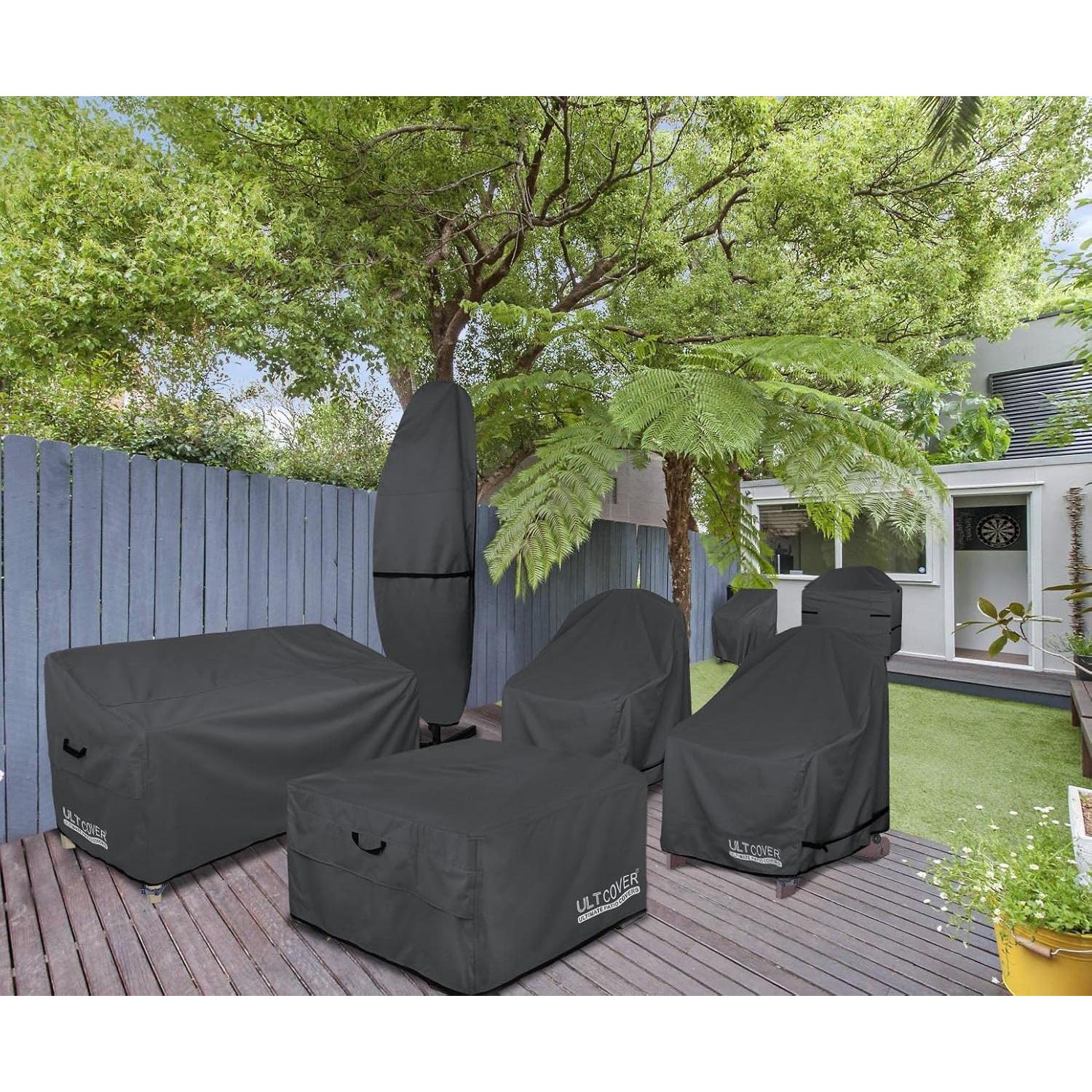 Cubre Sofá Patio ULTcover 152x89x89 cm Impermeable Negro