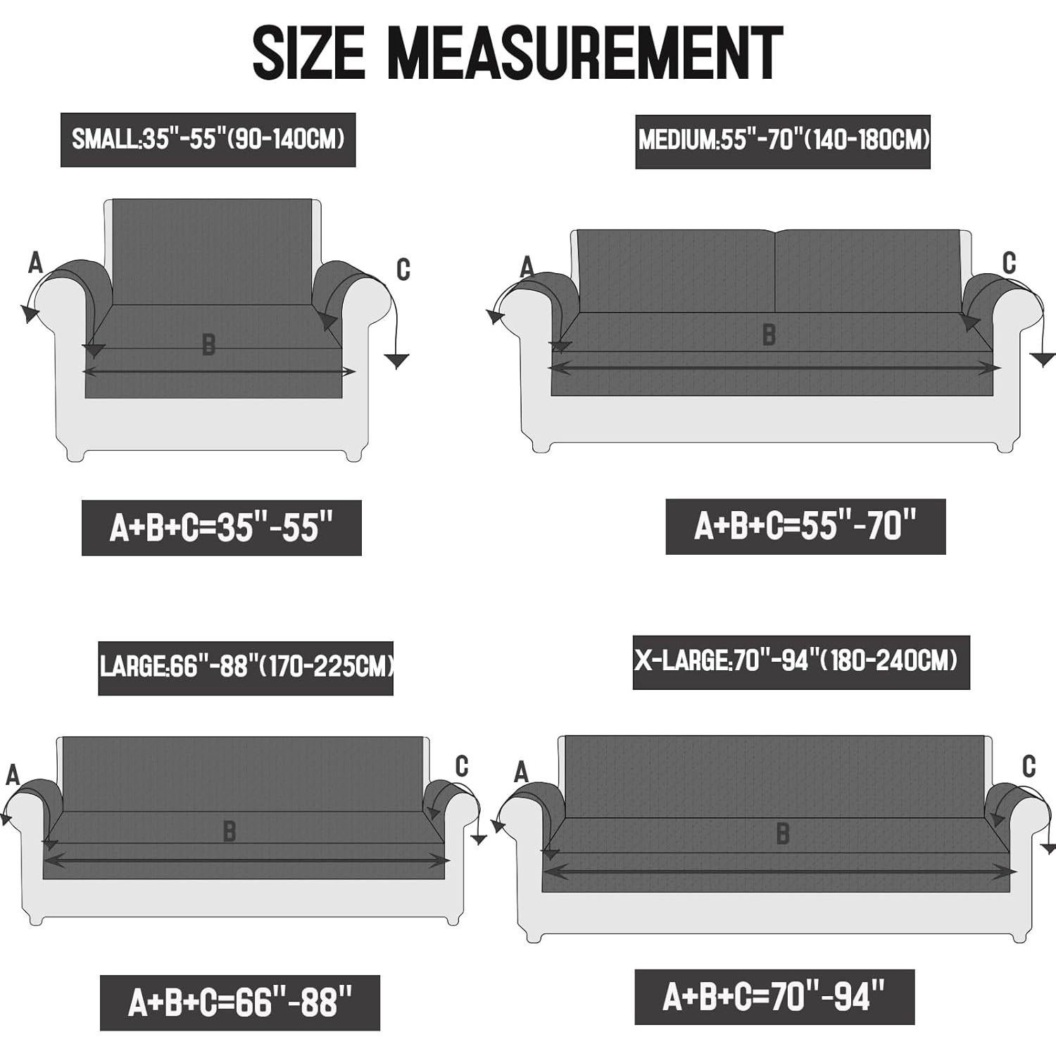 Funda de Sofá Grande Qubjus Gris Plateado Antideslizante