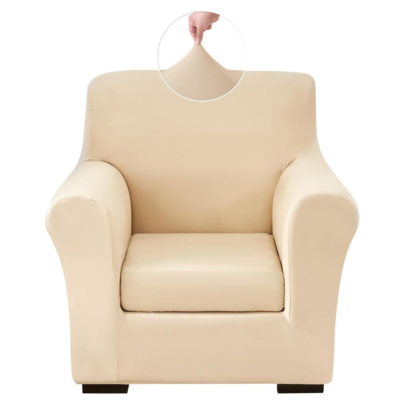 Funda de Sofá Stretch Keyroal Beige 2 Piezas Lavable