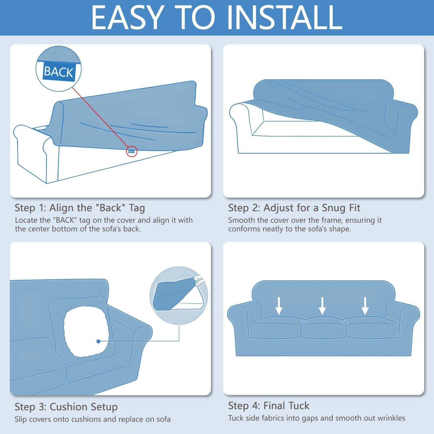 Funda de Sofá Stretch Keyroal Beige 2 Piezas Lavable