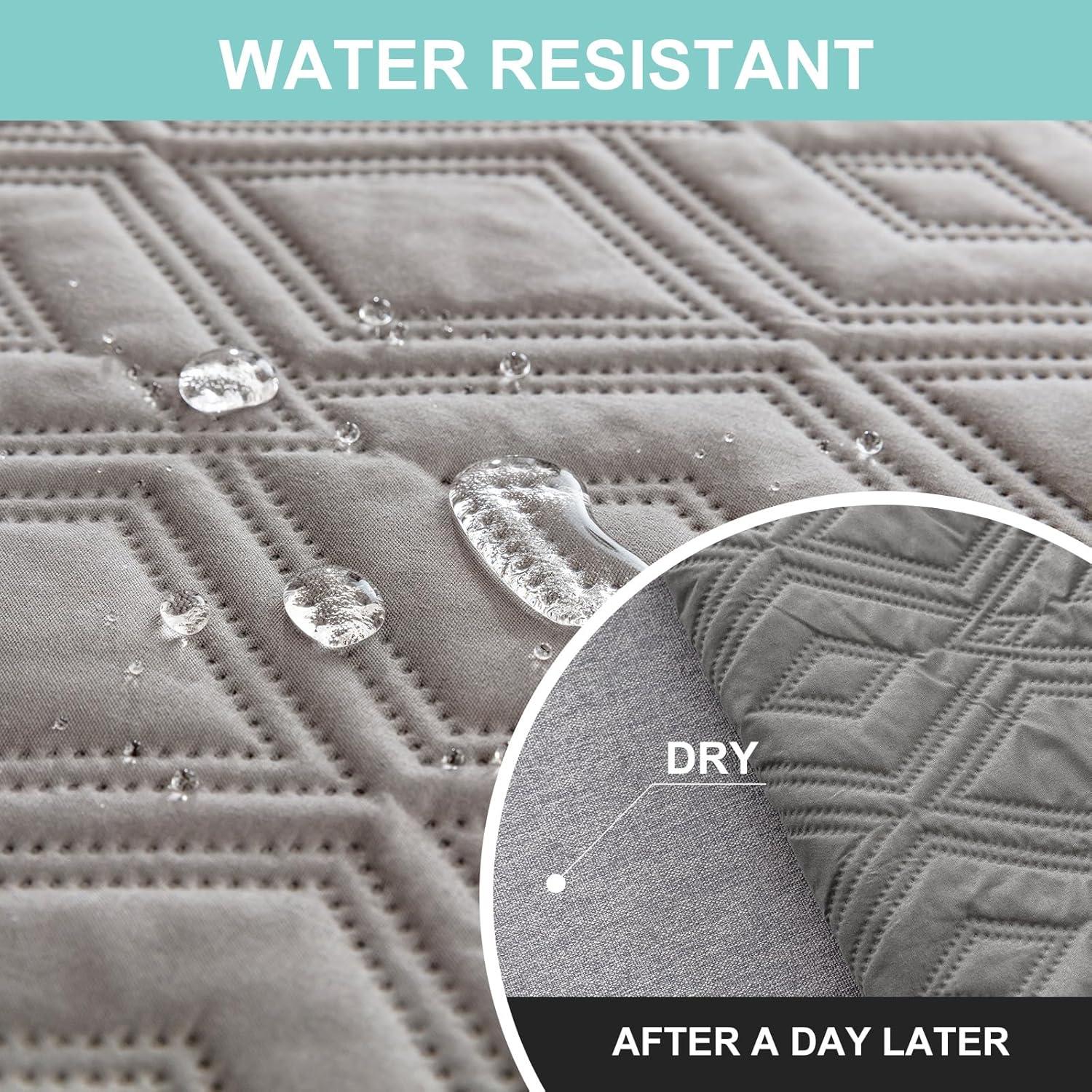 Cubierta de Sofá Seccional Genina Impermeable Gris Grande