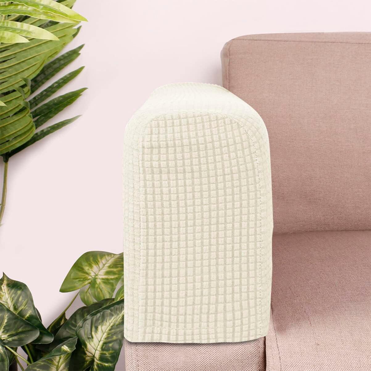 Funda Elástica para Reposabrazos Sofá HOLIDYOYO Beige 2 Pcs