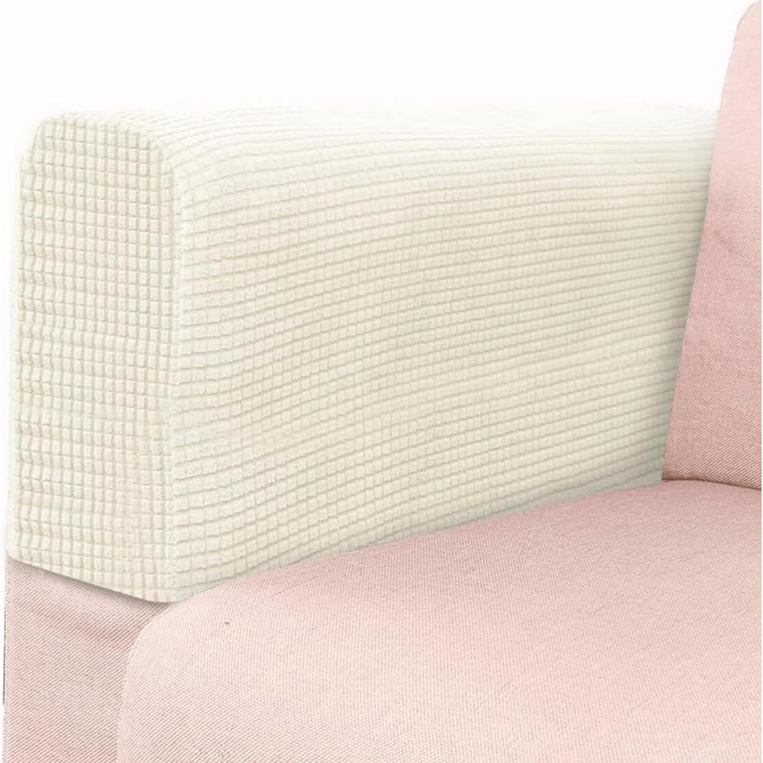 Funda Elástica para Reposabrazos Sofá HOLIDYOYO Beige 2 Pcs