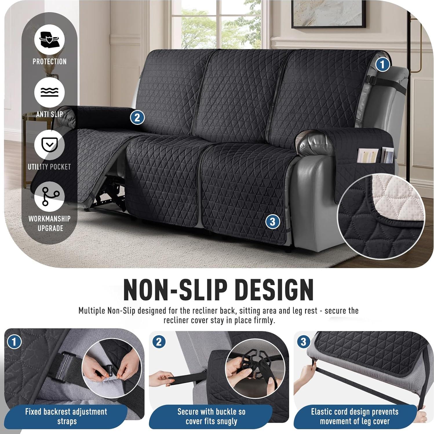 Funda de Sofá Recliner TAOCOCO 100% Impermeable 3 Plazas