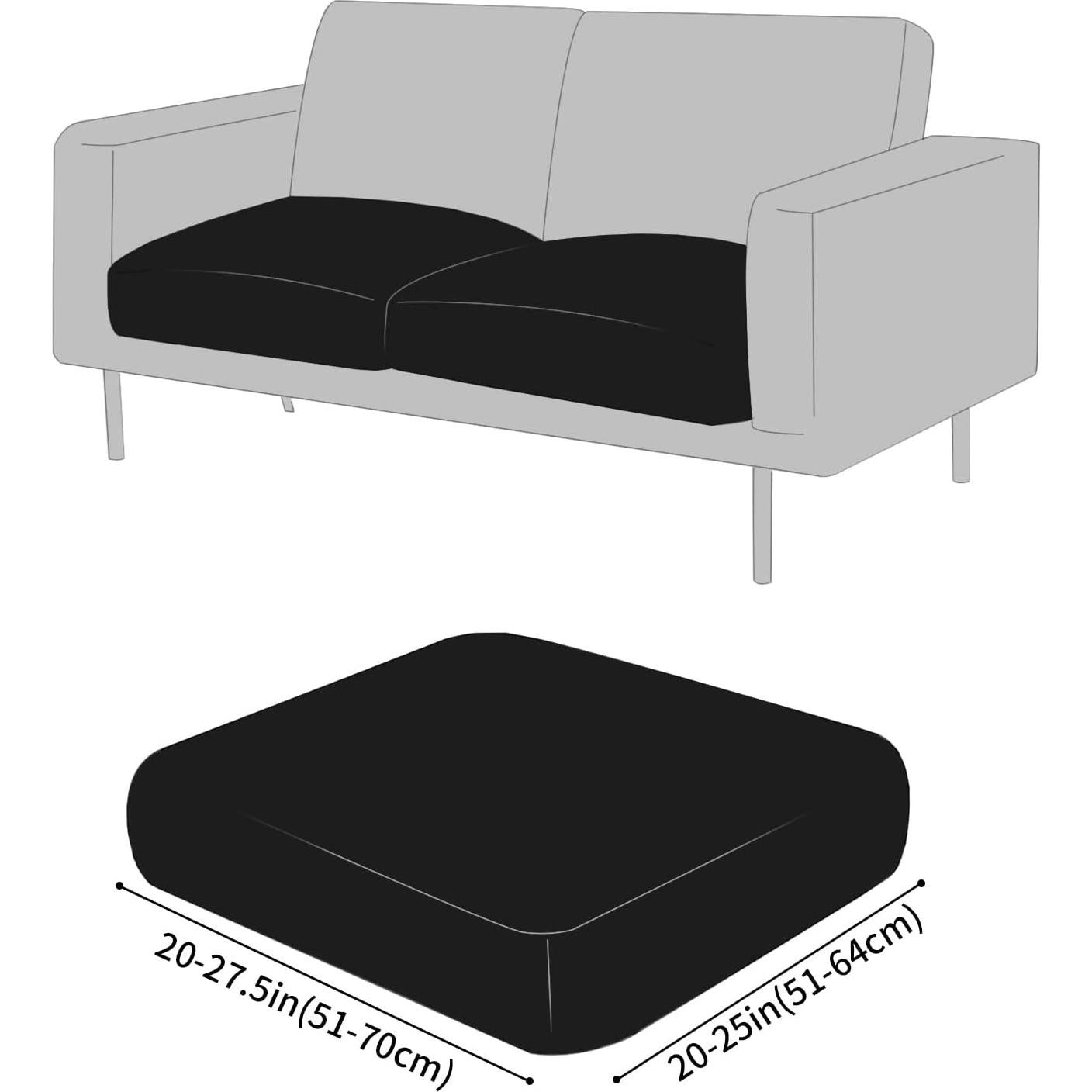 Funda de sofá elástica YISUN 3 piezas cuero PU negro