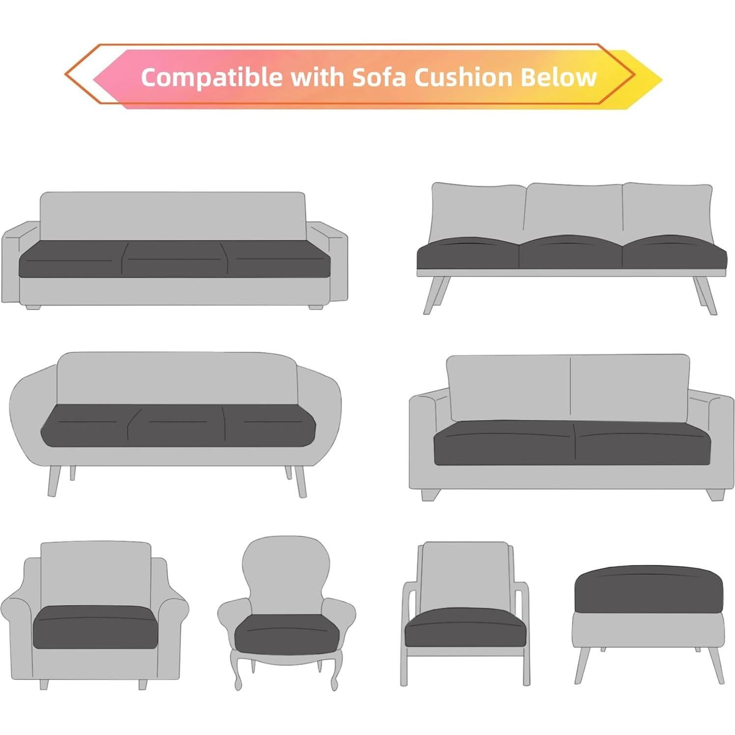 Funda de sofá elástica YISUN 3 piezas cuero PU negro