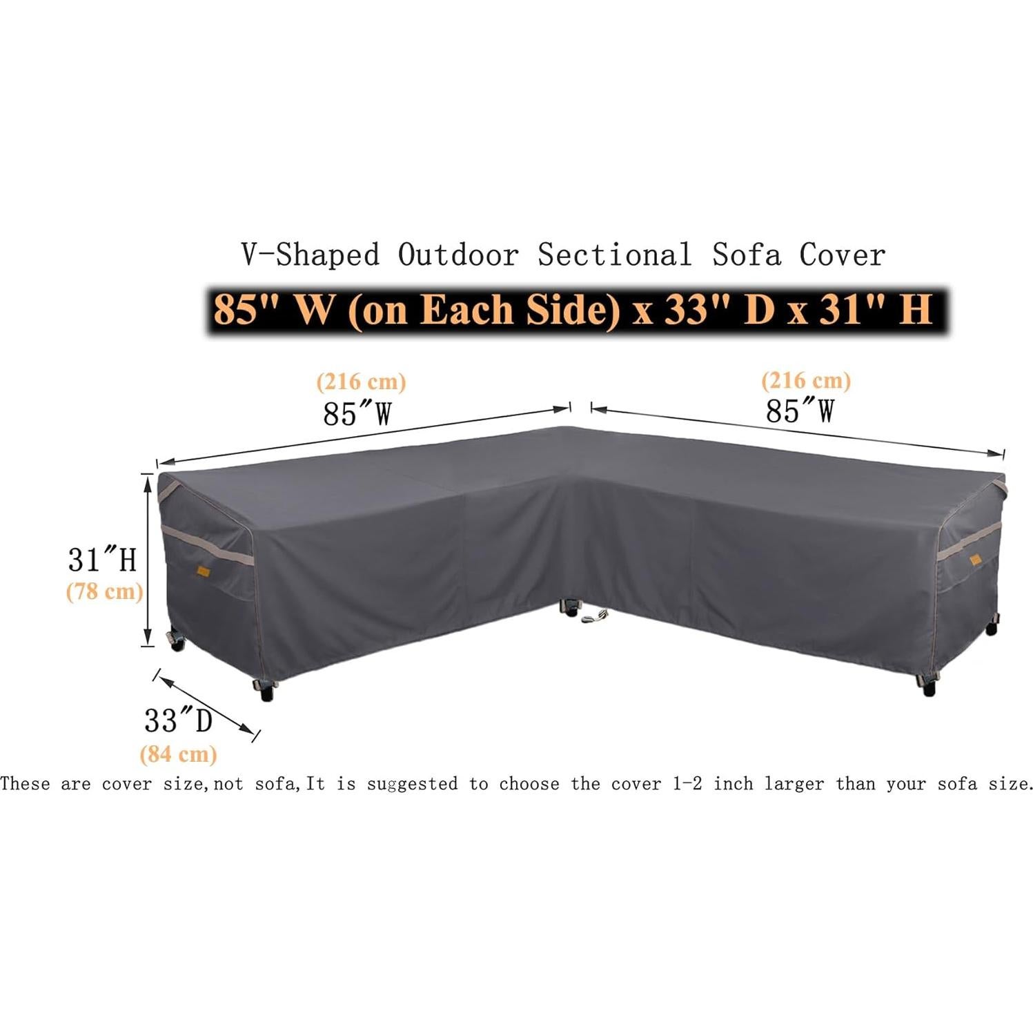 Cubierta de Sofá de Patio Garden Balsam 85" V Gris Oscuro