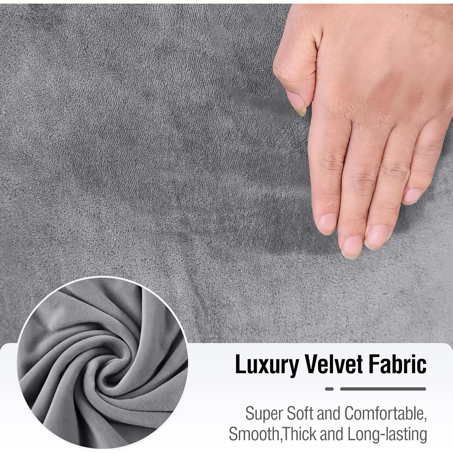 Funda de Sofá Esquinera ALIECOM Terciopelo Gris Grande