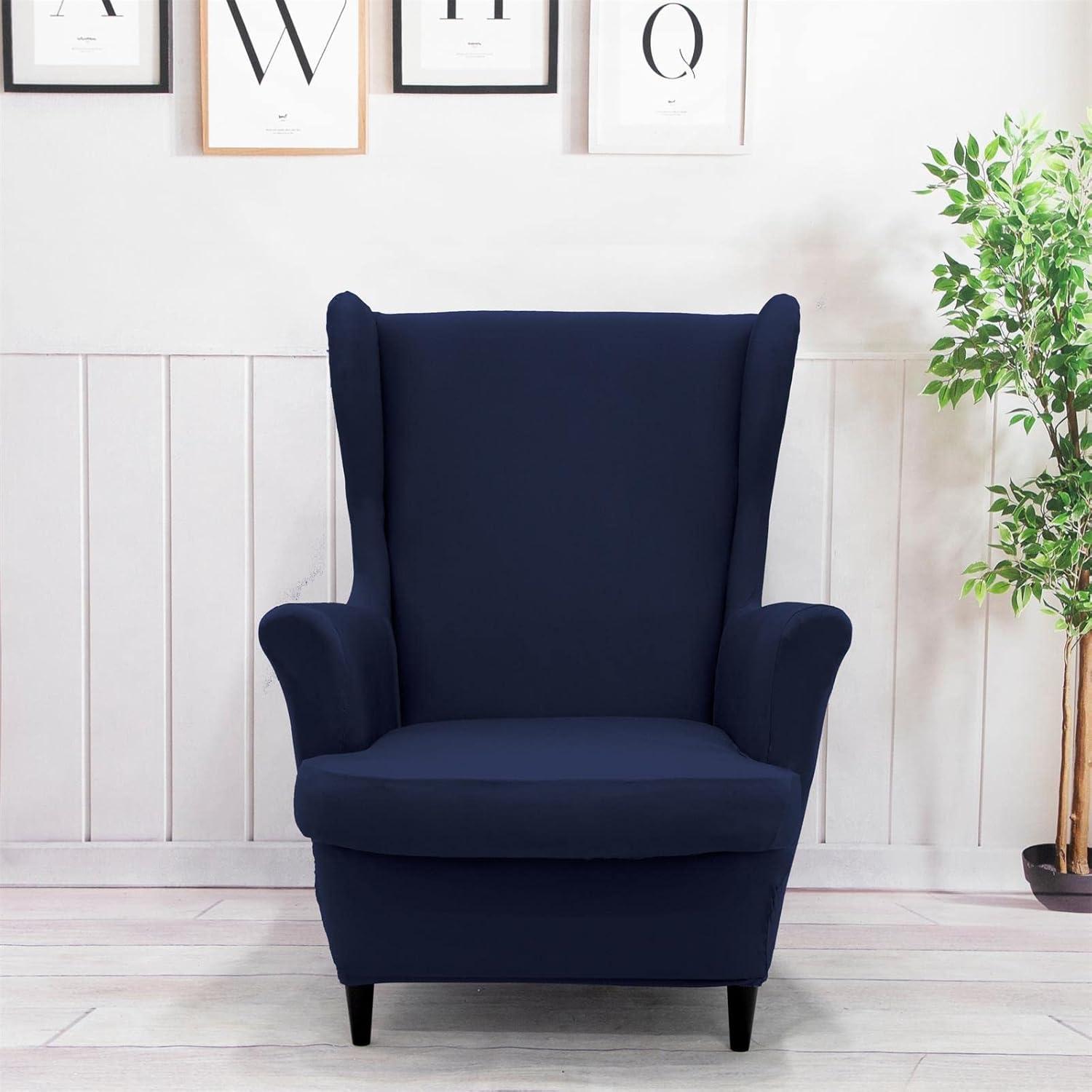 Funda de Sillón Wingback NILUOH 2 Piezas Color Marino