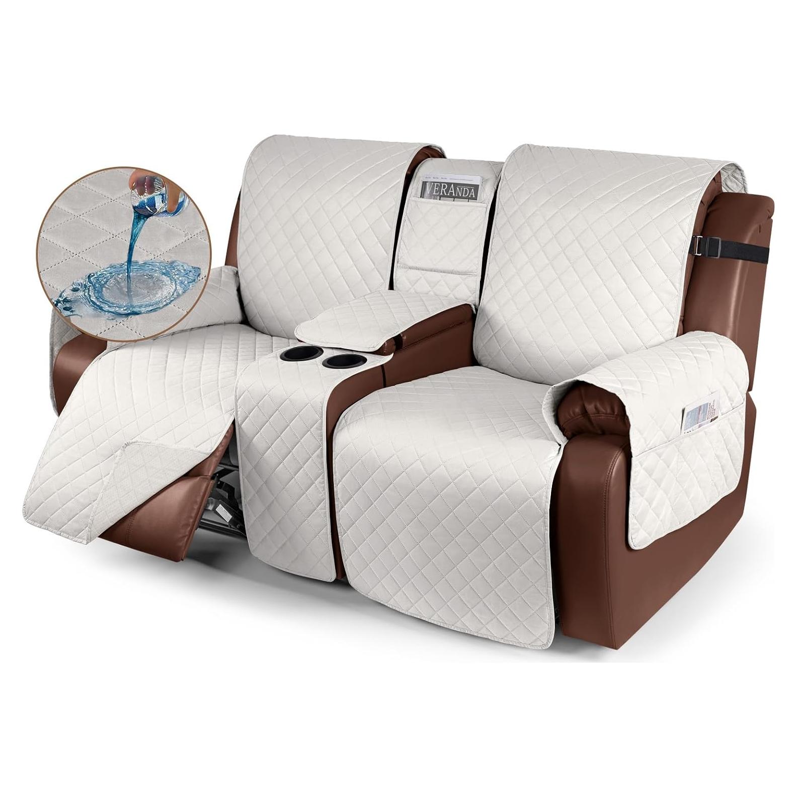 Funda Impermeable para Loveseat Recliner KinCam Beige 2 Asientos