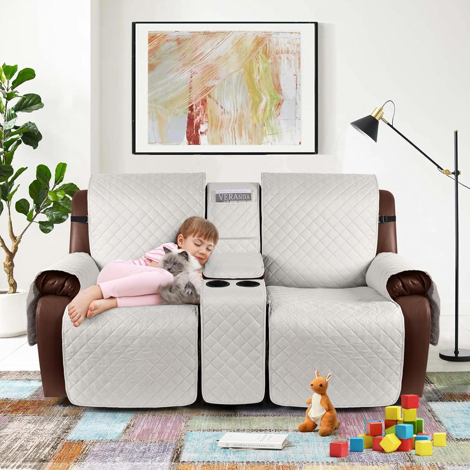 Funda Impermeable para Loveseat Recliner KinCam Beige 2 Asientos