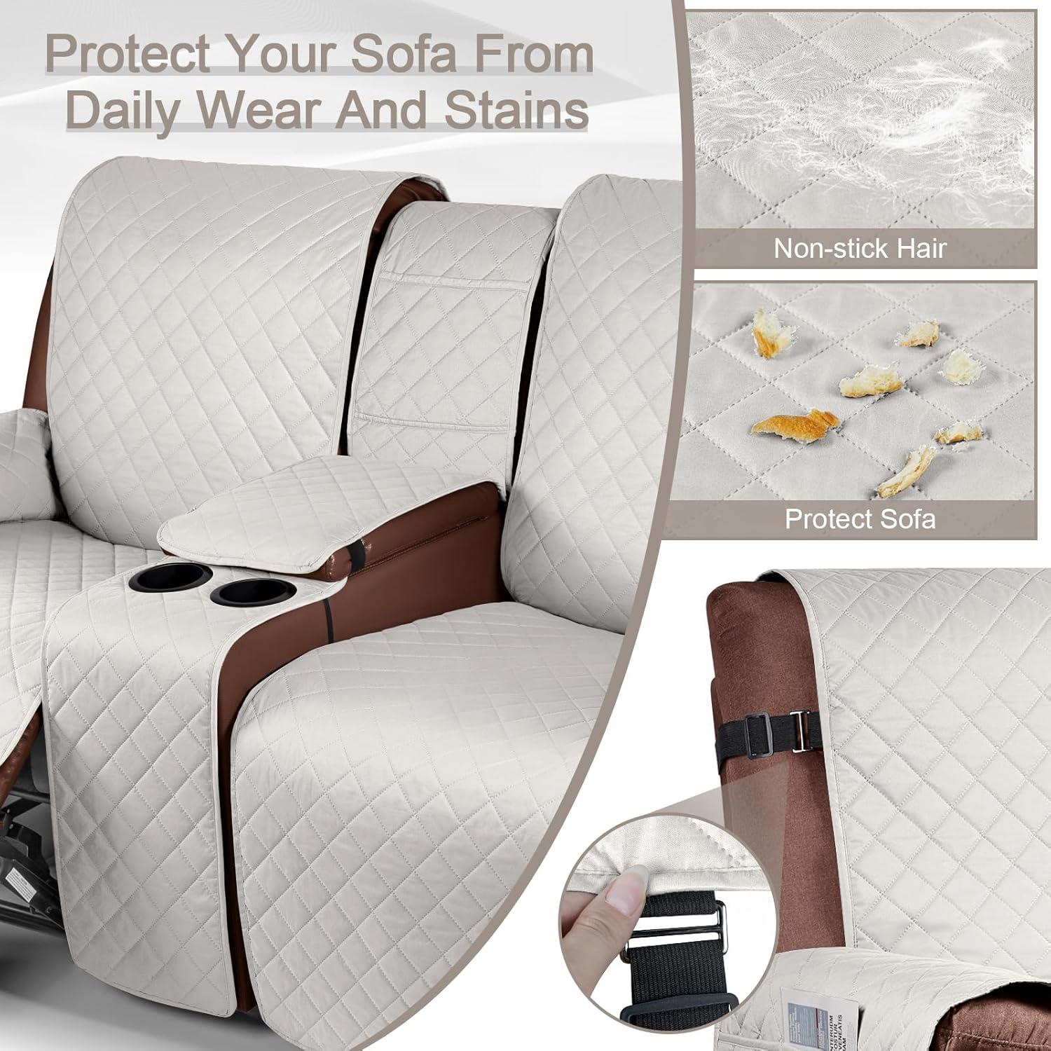 Funda Impermeable para Loveseat Recliner KinCam Beige 2 Asientos