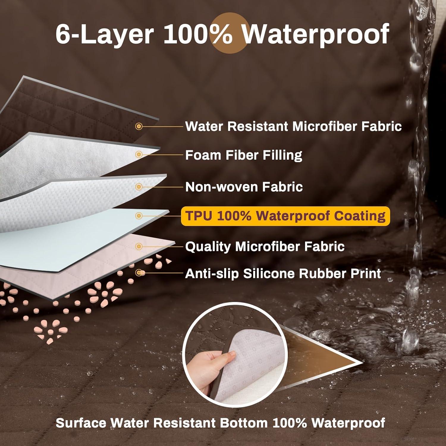 Funda de Sofá Impermeable CAPALOCA 3 Cojines Chocolate