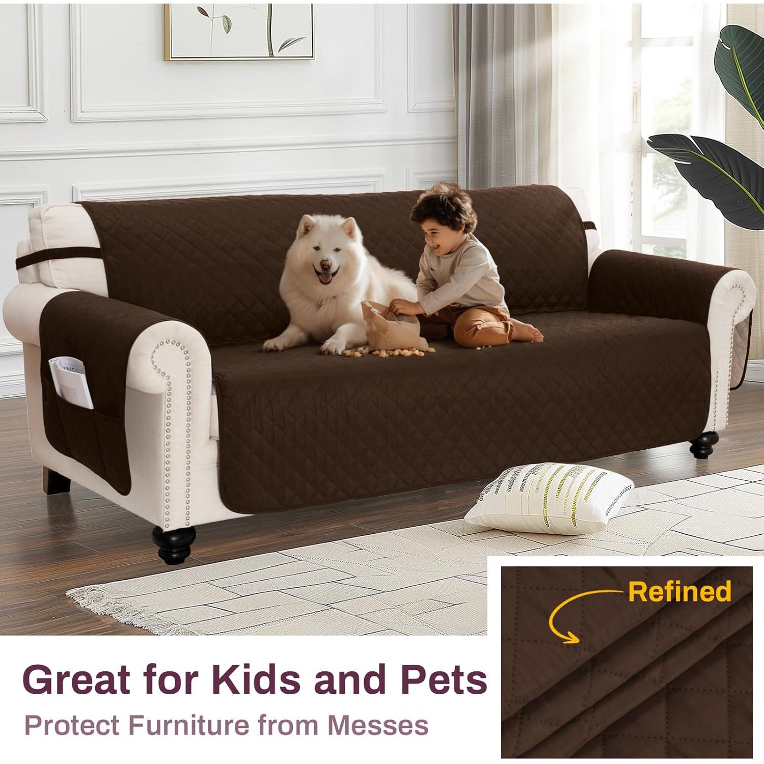 Funda de Sofá Impermeable CAPALOCA 3 Cojines Chocolate