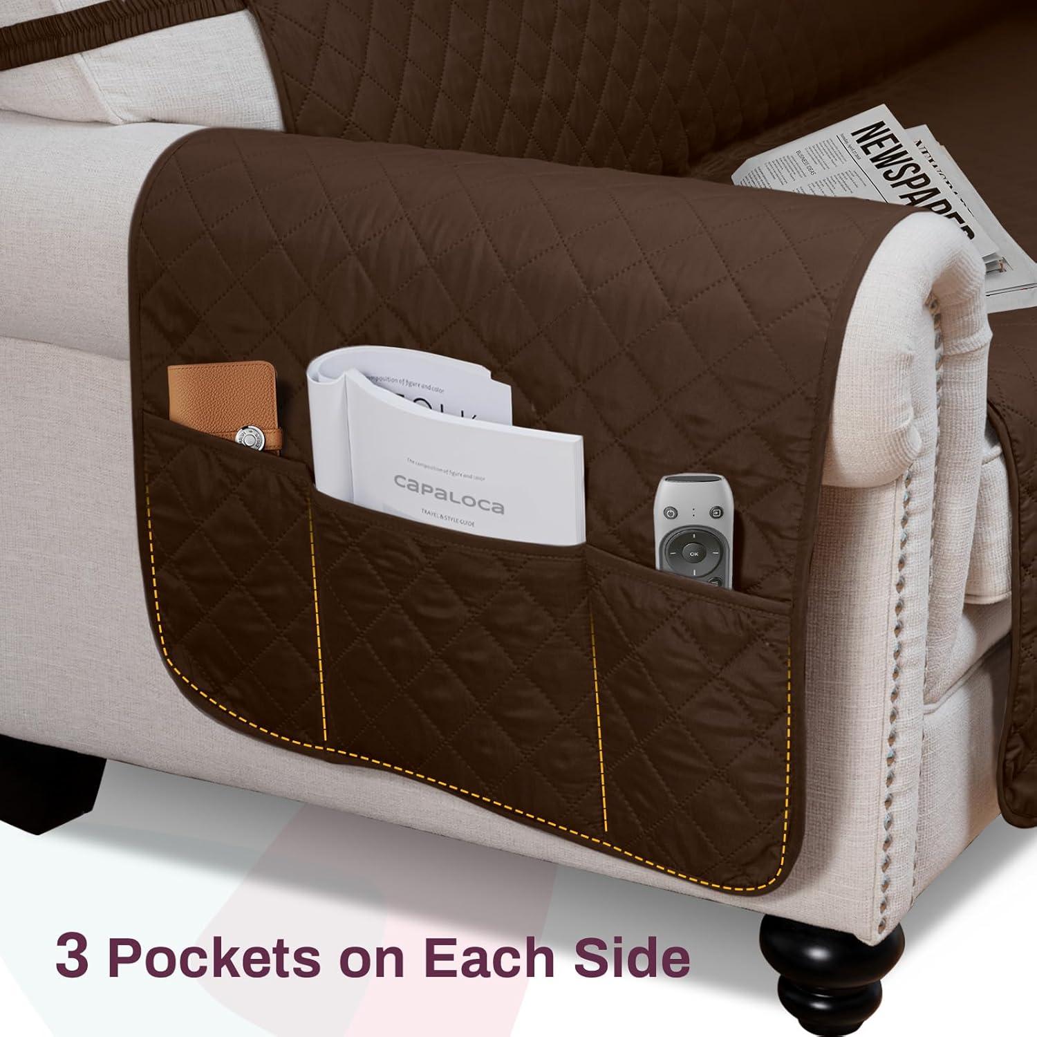 Funda de Sofá Impermeable CAPALOCA 3 Cojines Chocolate