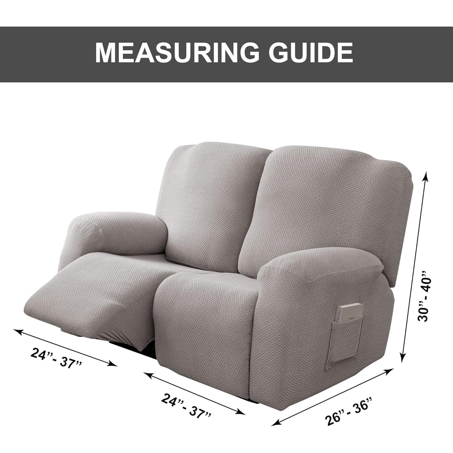 Funda Estirable para Loveseat Recliner Genina 2 Asientos Gris