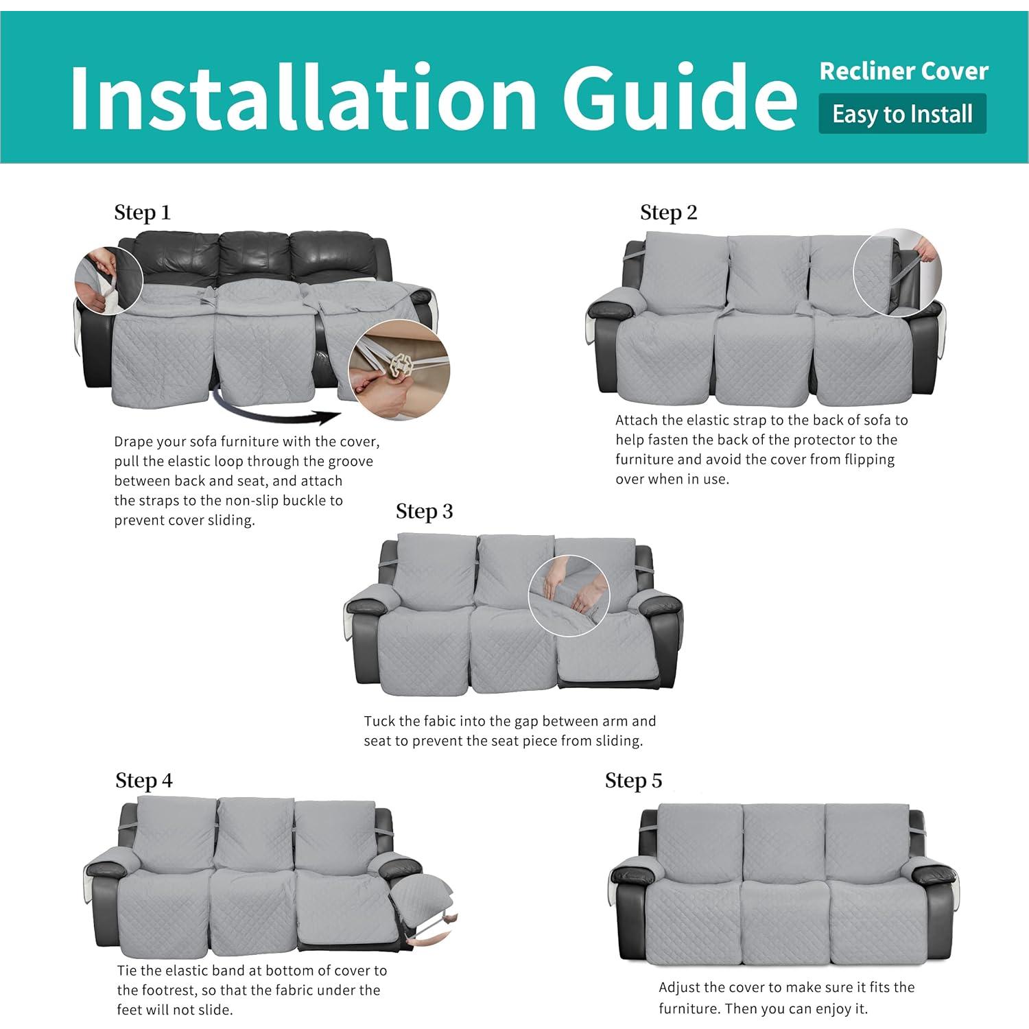 Funda de Sofá Recliner Easy-Going Impermeable 3 Asientos