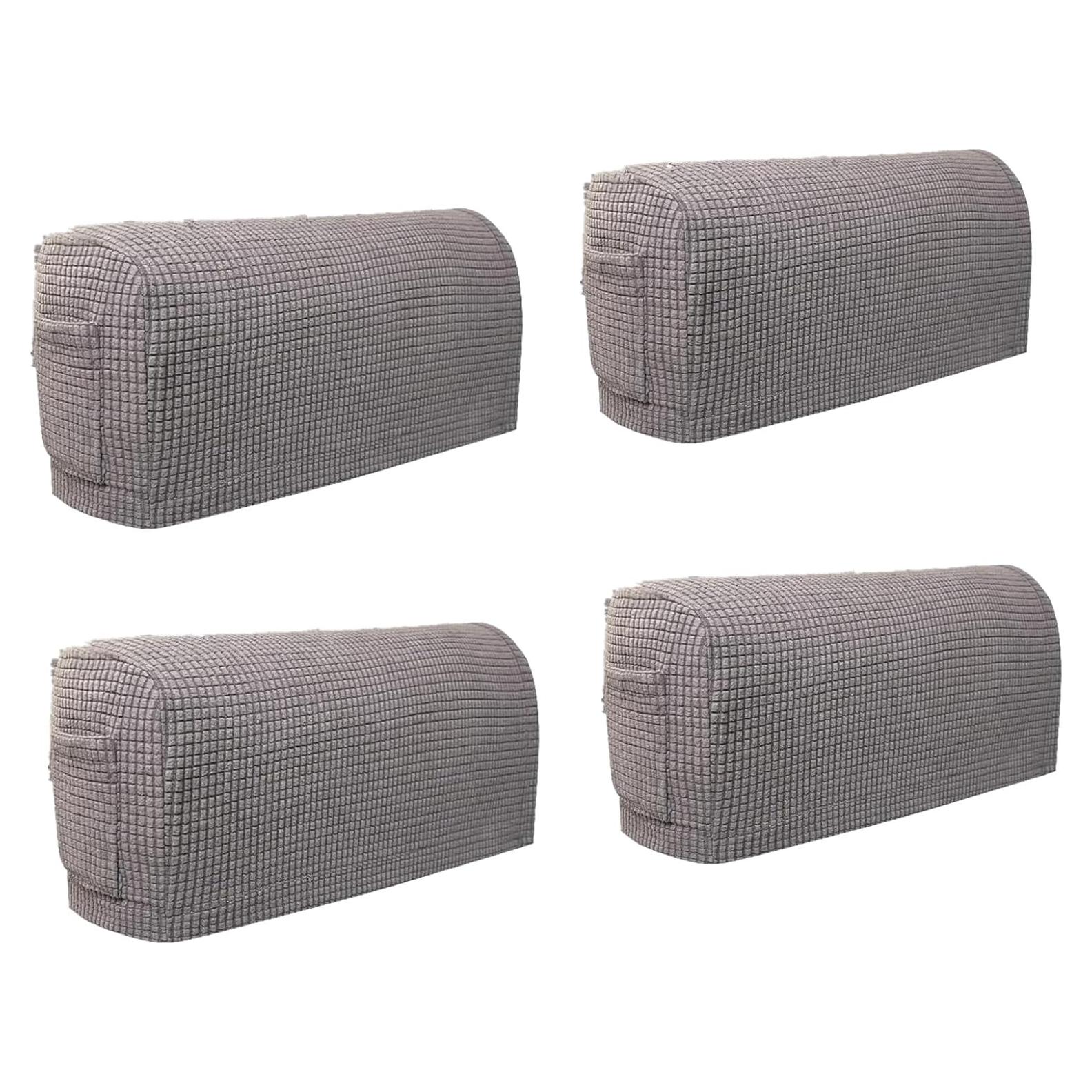 Fundas de Reposabrazos de Sofá Garayma 4 Piezas Gris Claro