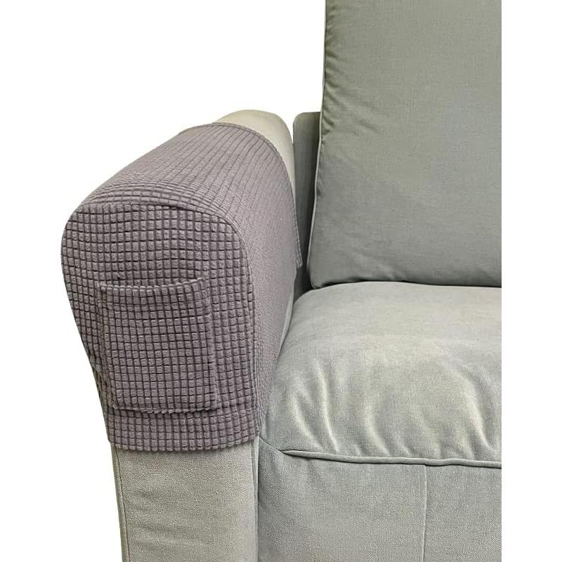 Fundas de Reposabrazos de Sofá Garayma 4 Piezas Gris Claro