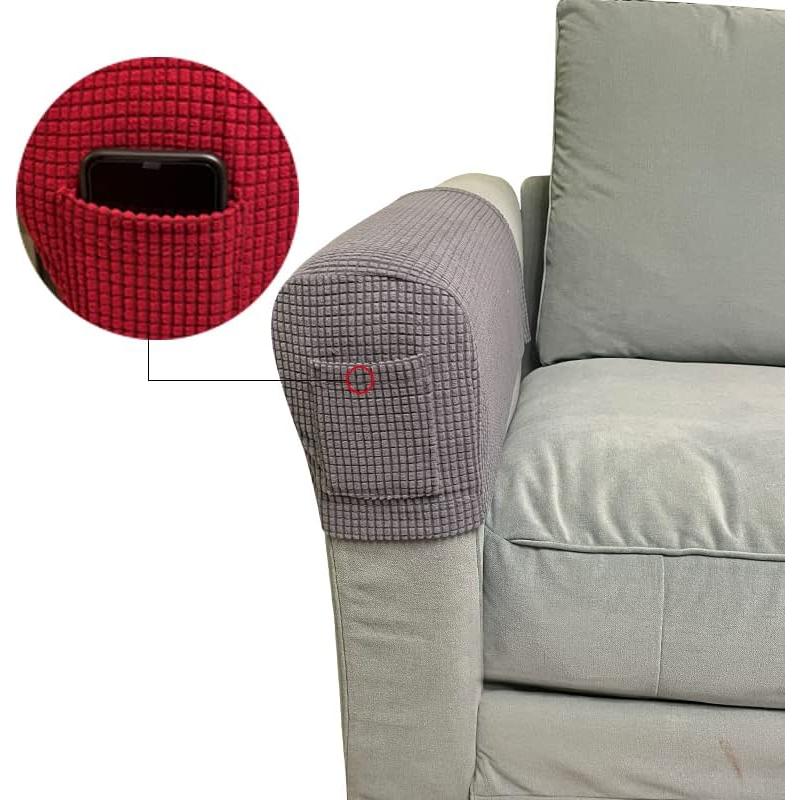 Fundas de Reposabrazos de Sofá Garayma 4 Piezas Gris Claro