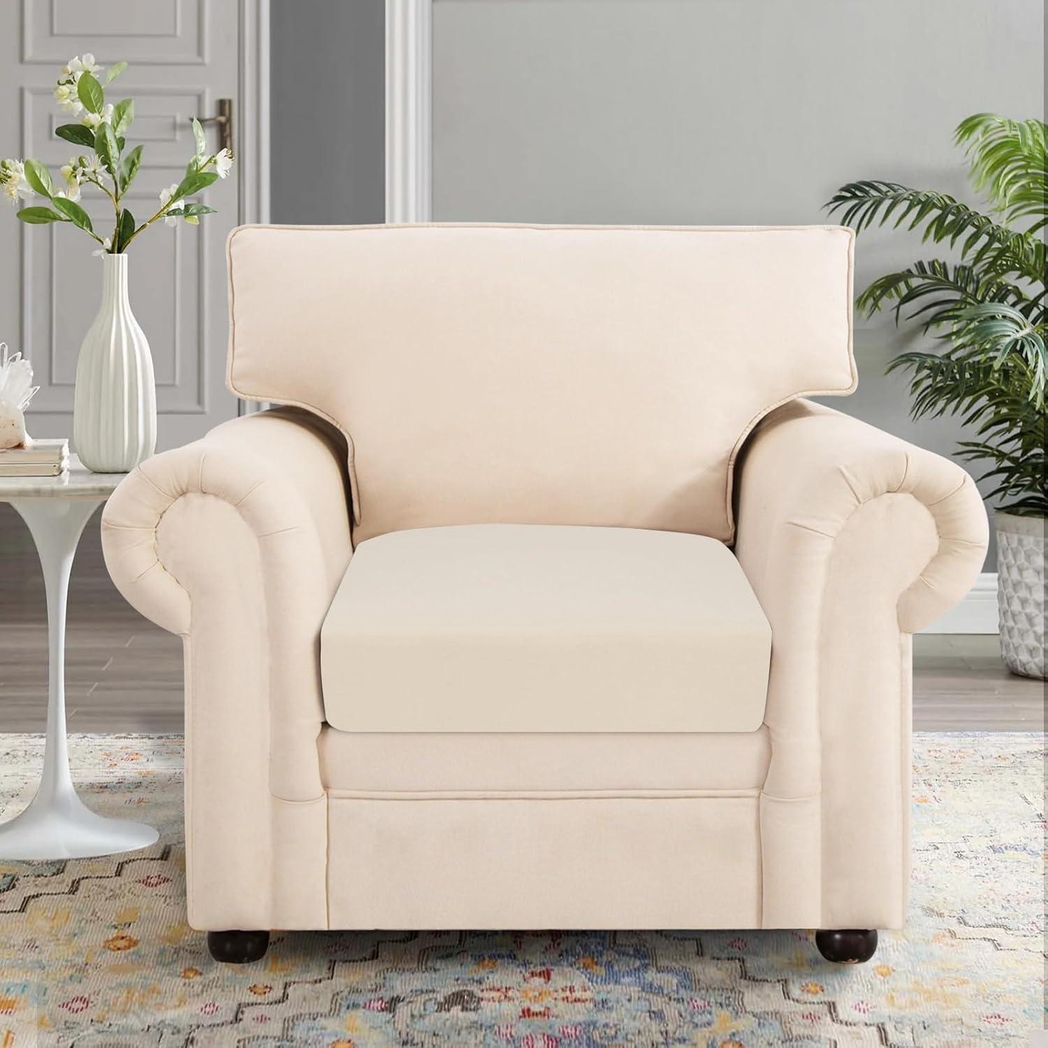 Funda de cojín impermeable SearchI pequeña beige