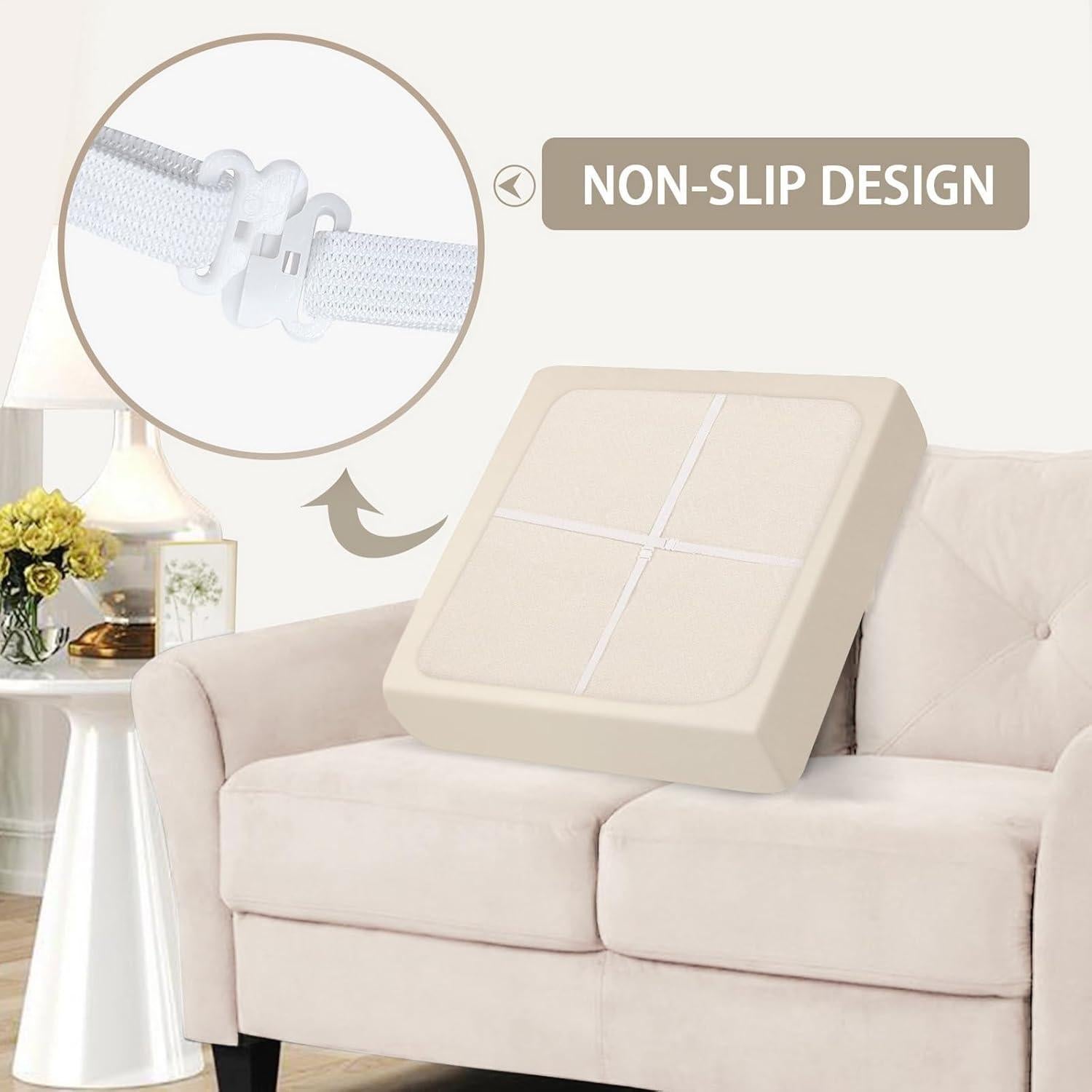 Funda de cojín impermeable SearchI pequeña beige