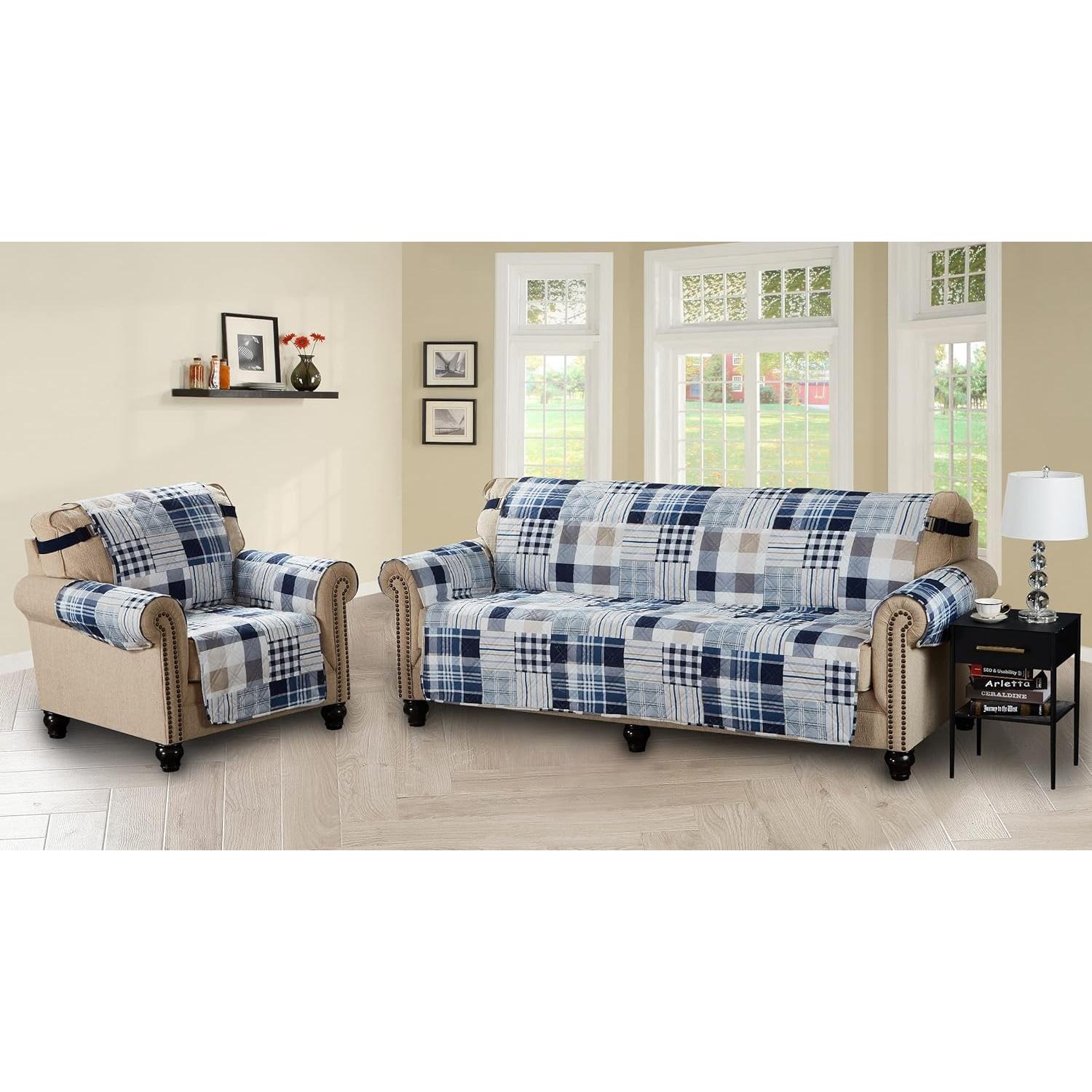 Funda de Sofá Acolchada Brilliant Sunshine 70" Azul