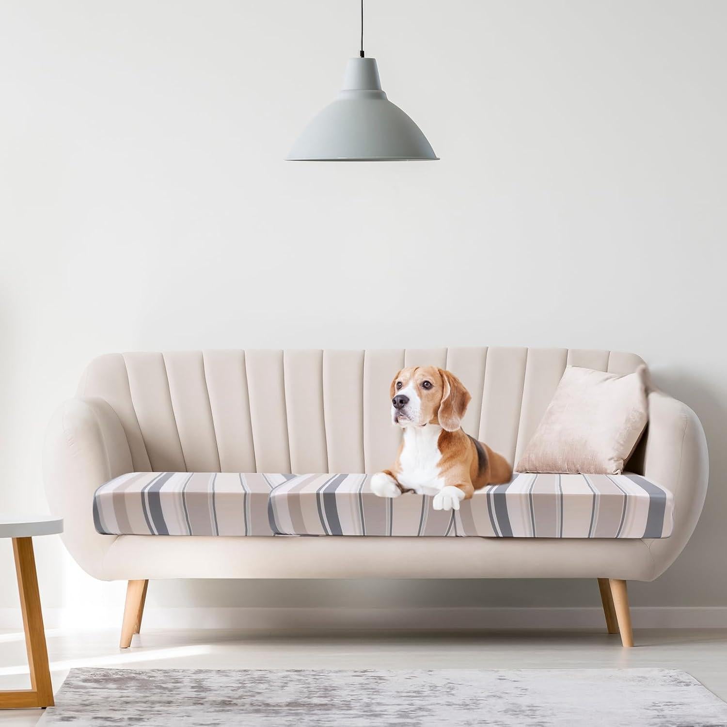 Funda de Cojín Estirable Newwiee 8 Pcs Gris Beige