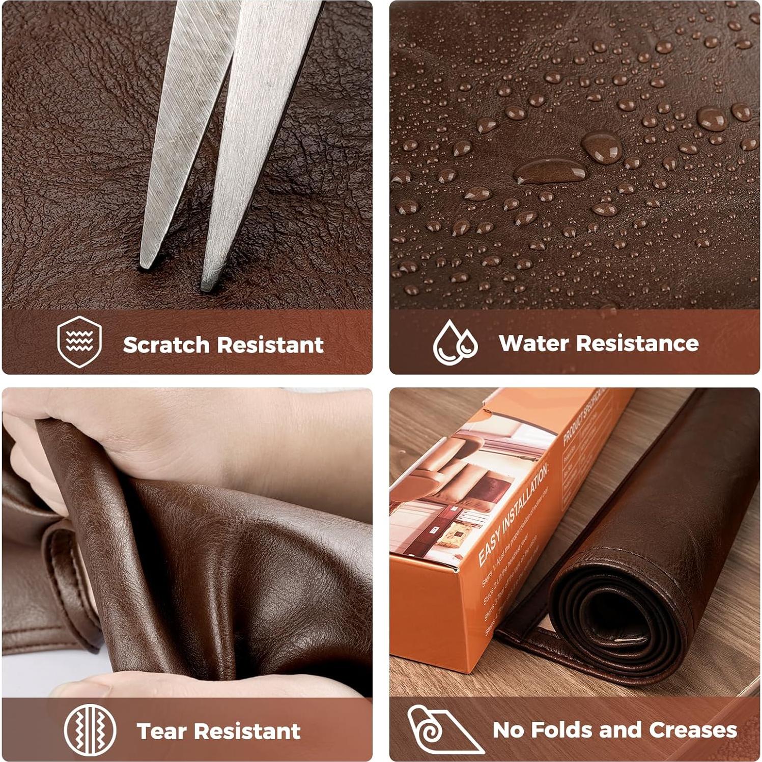 Funda de Reposacabezas NZDWZDN Cuero Sintético 68x43 cm Marrón