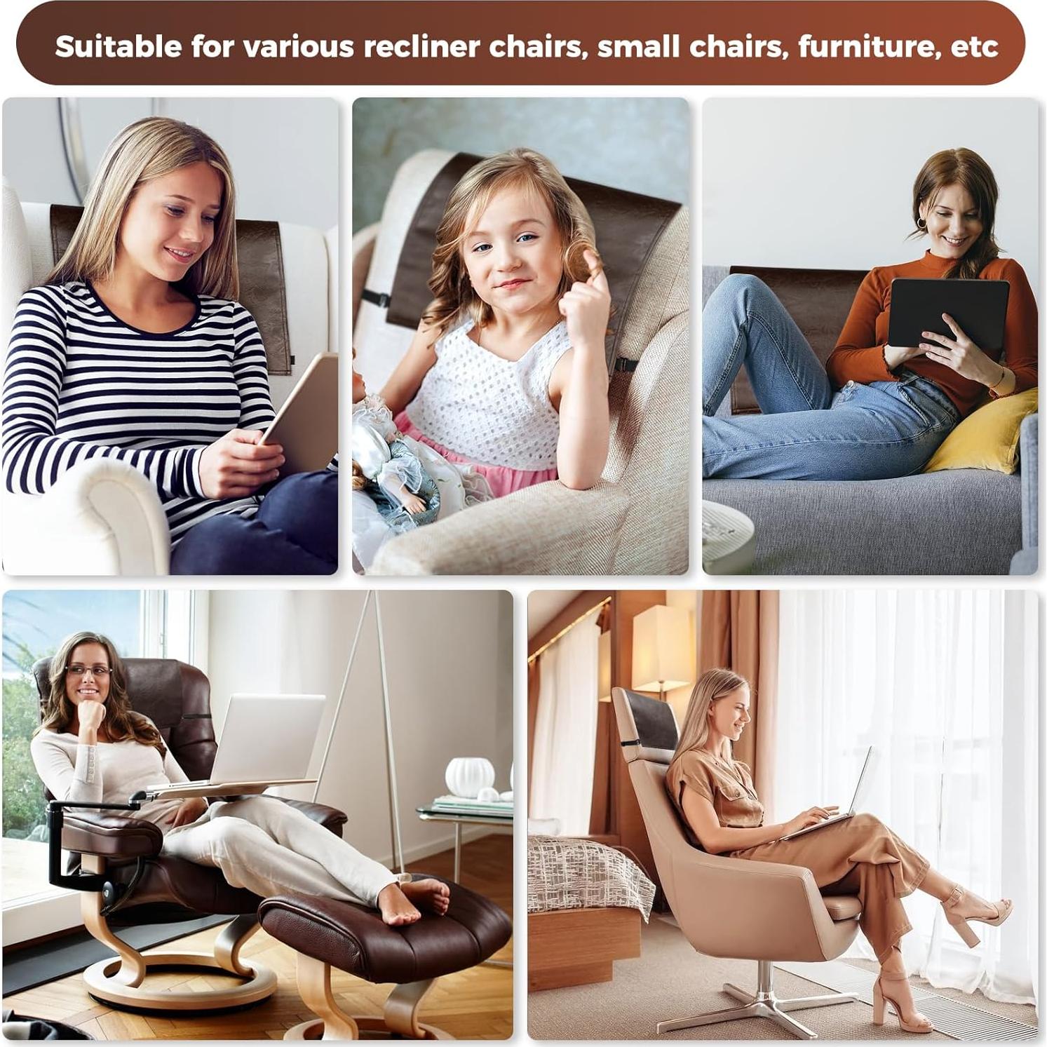 Funda de Reposacabezas NZDWZDN Cuero Sintético 68x43 cm Marrón