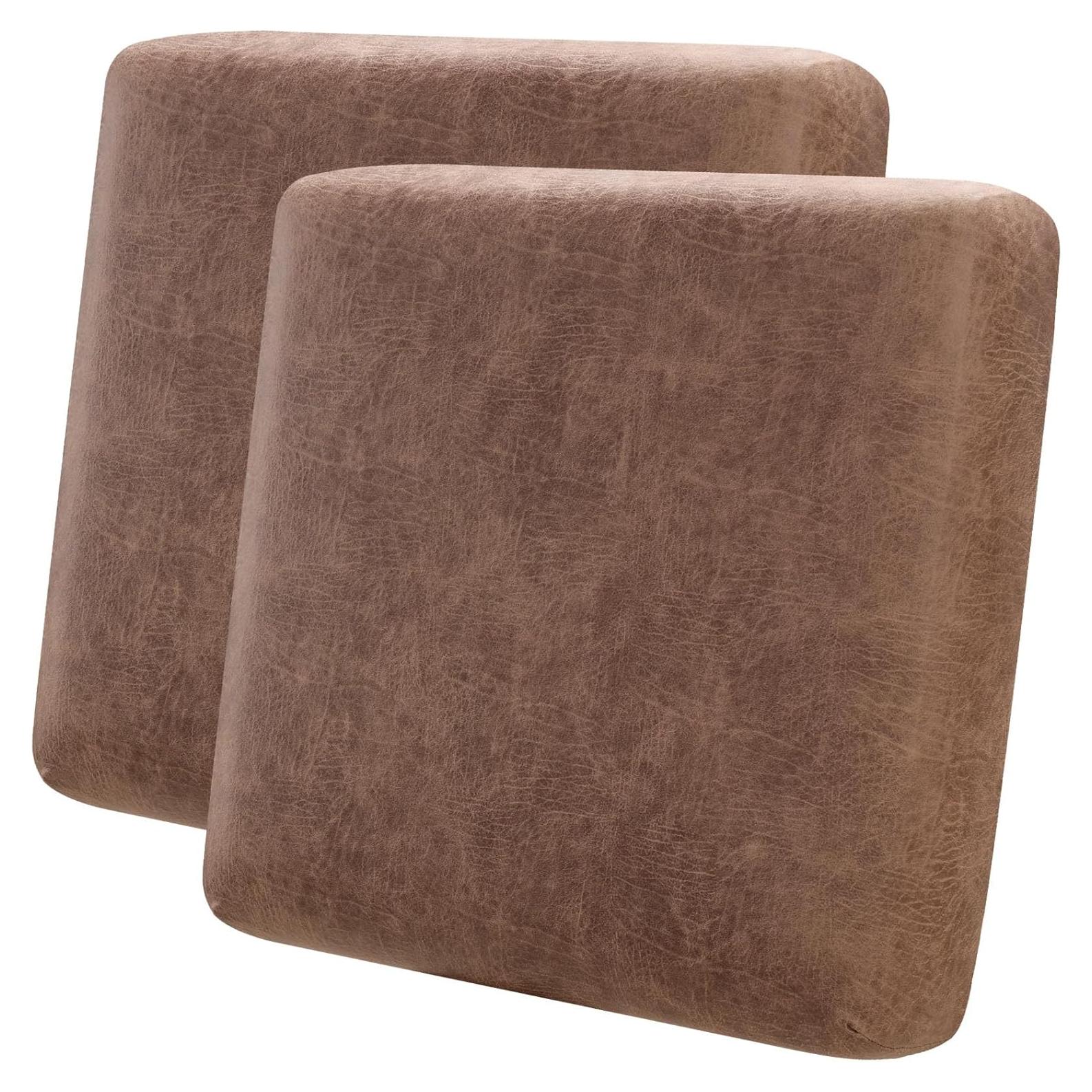 Fundas de Cojín Estirables Fuloon 2 Pcs Marrón 50-70 cm