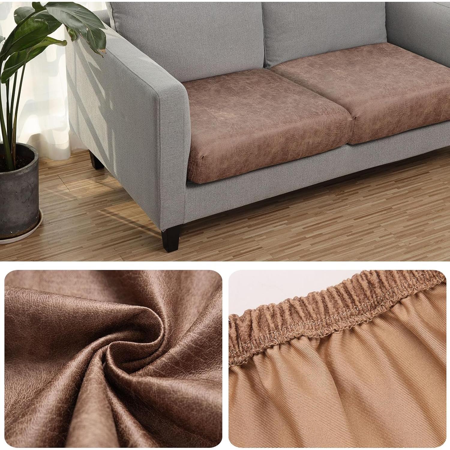 Fundas de Cojín Estirables Fuloon 2 Pcs Marrón 50-70 cm