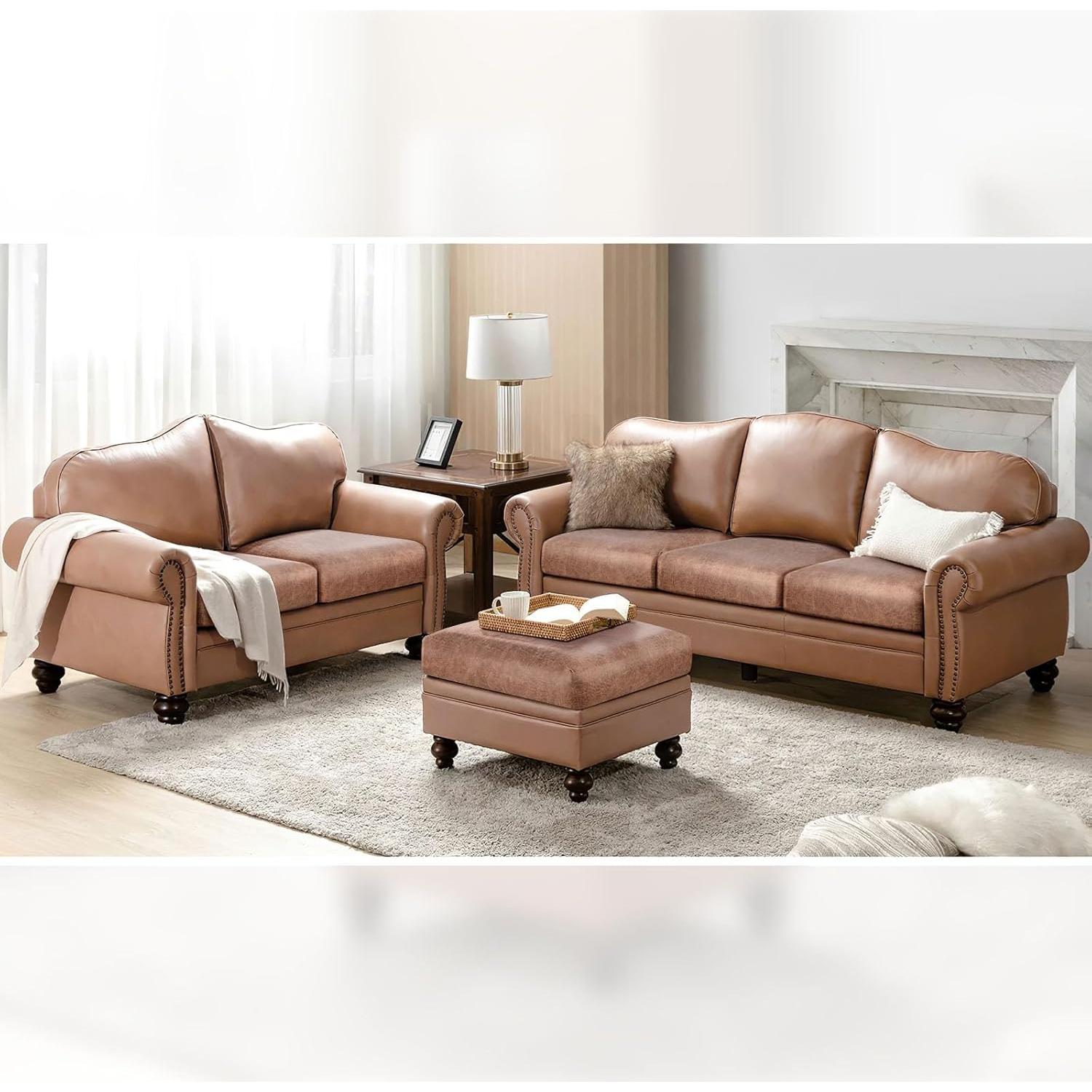 Fundas de Cojín Estirables Fuloon 2 Pcs Marrón 50-70 cm