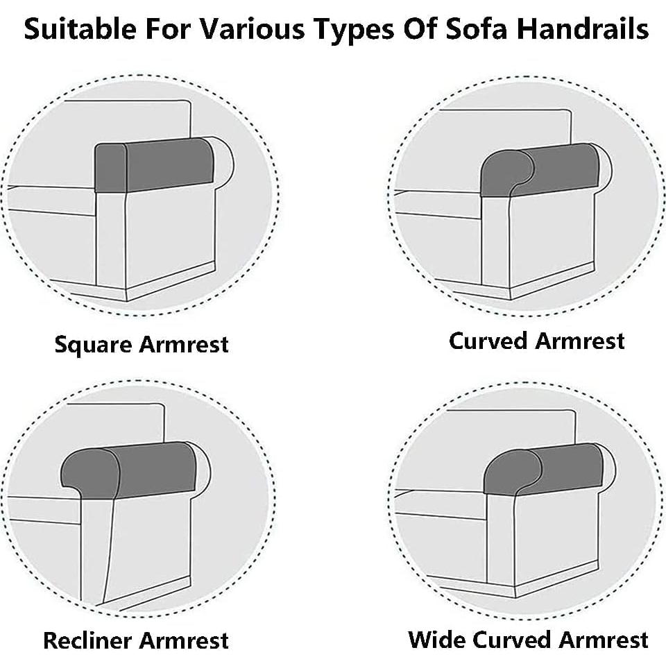 Fundas de Reposabrazos de Sofá Chaexii Marrón Oscuro - 2 Piezas