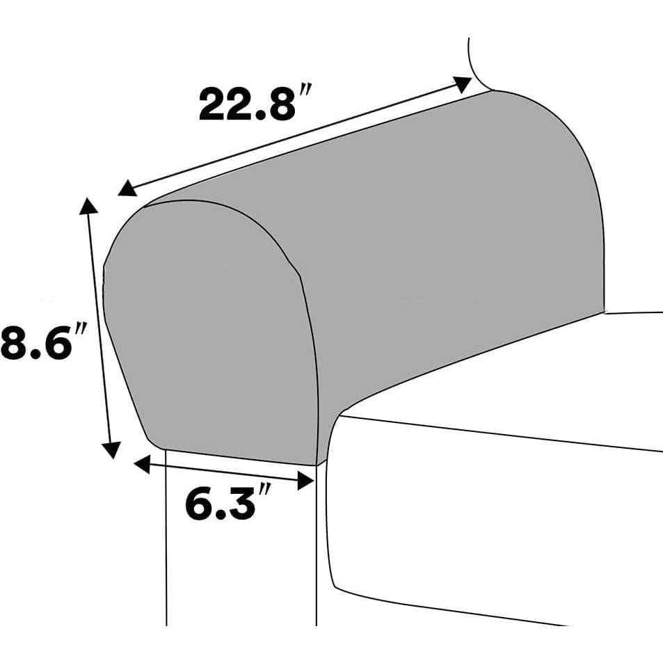 Fundas de Reposabrazos de Sofá Chaexii Marrón Oscuro - 2 Piezas