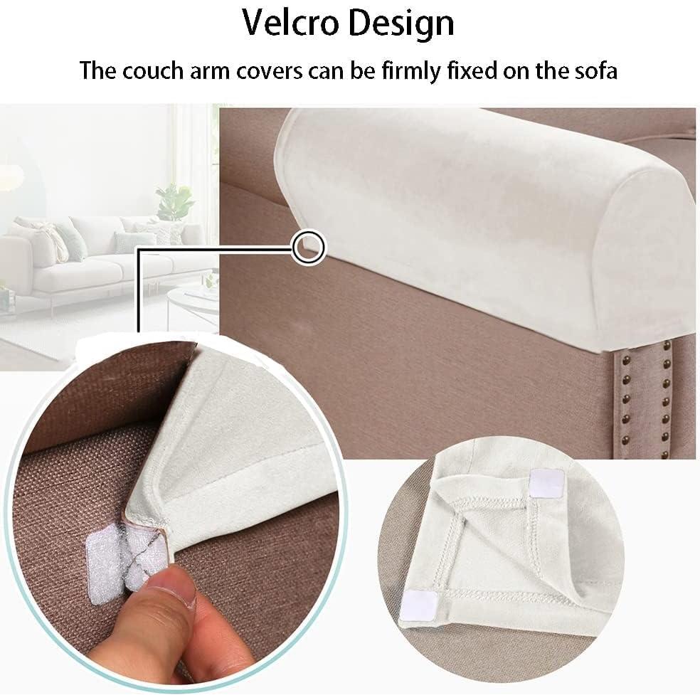 Fundas de Reposabrazos de Sofá Chaexii Marrón Oscuro - 2 Piezas