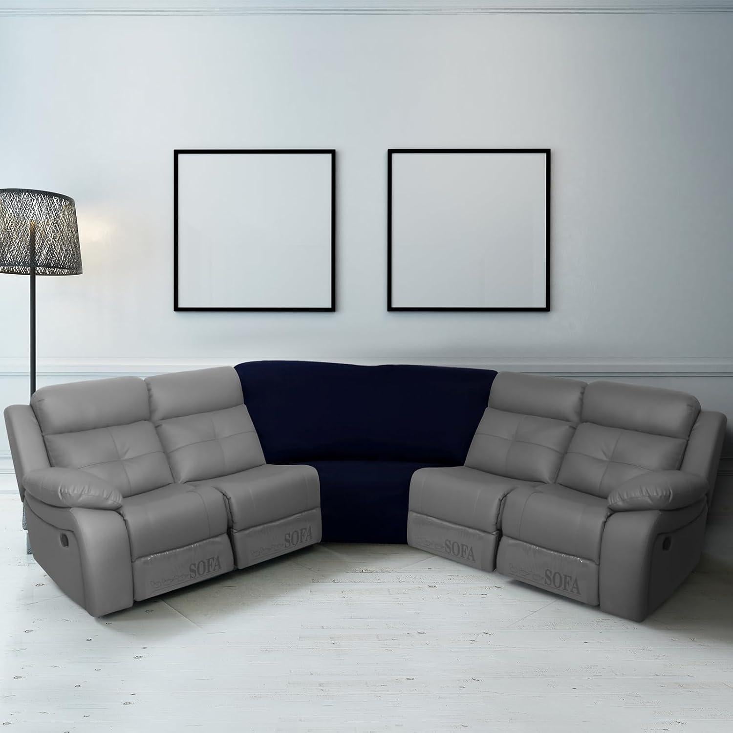 Funda Sofá Esquinera Weysat Navy Seda de Leche Antideslizante