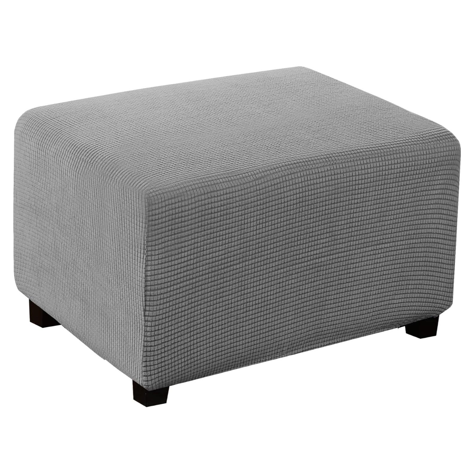 Funda de Ottoman Turquoize Grande Gris Paloma Elástica