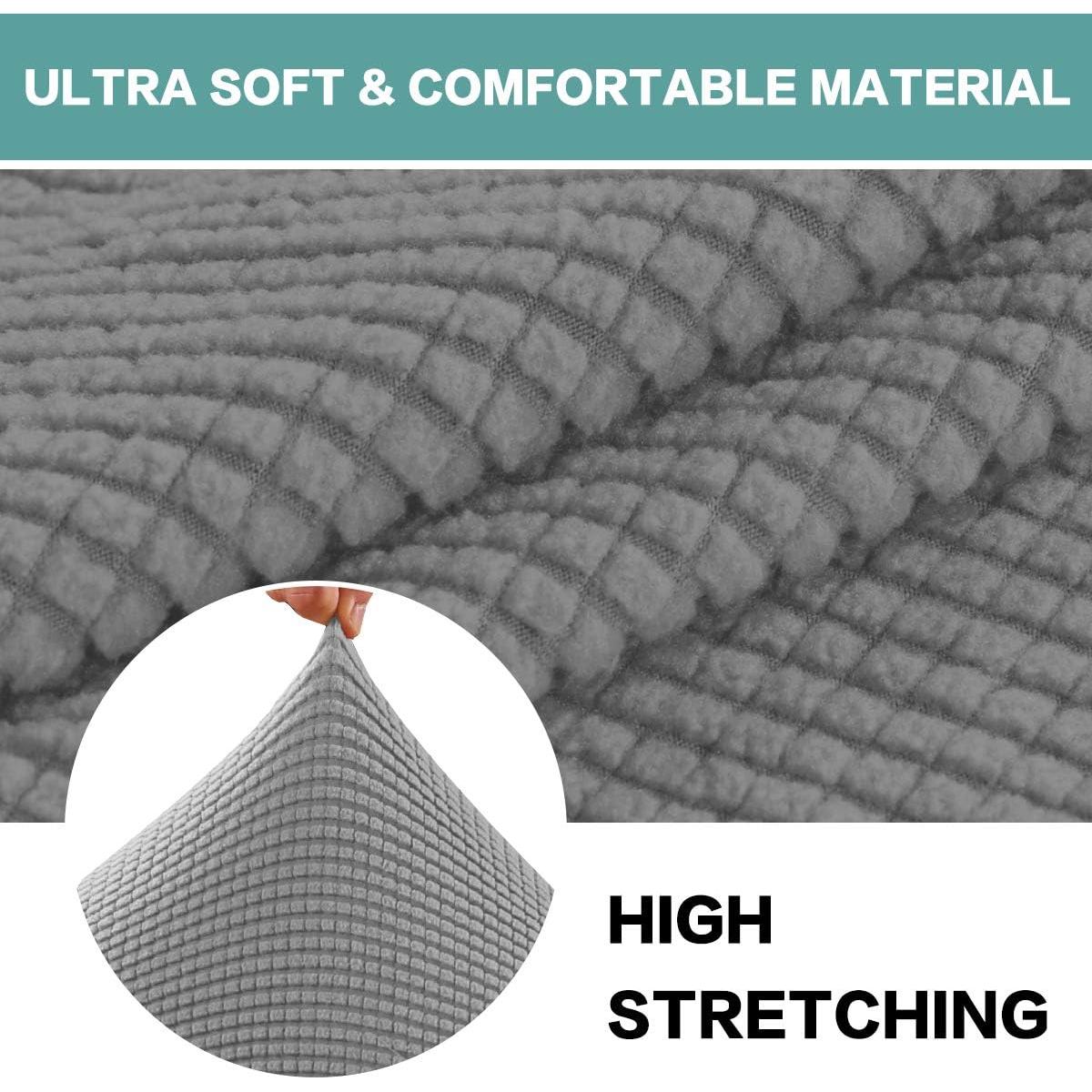 Funda de Ottoman Turquoize Grande Gris Paloma Elástica