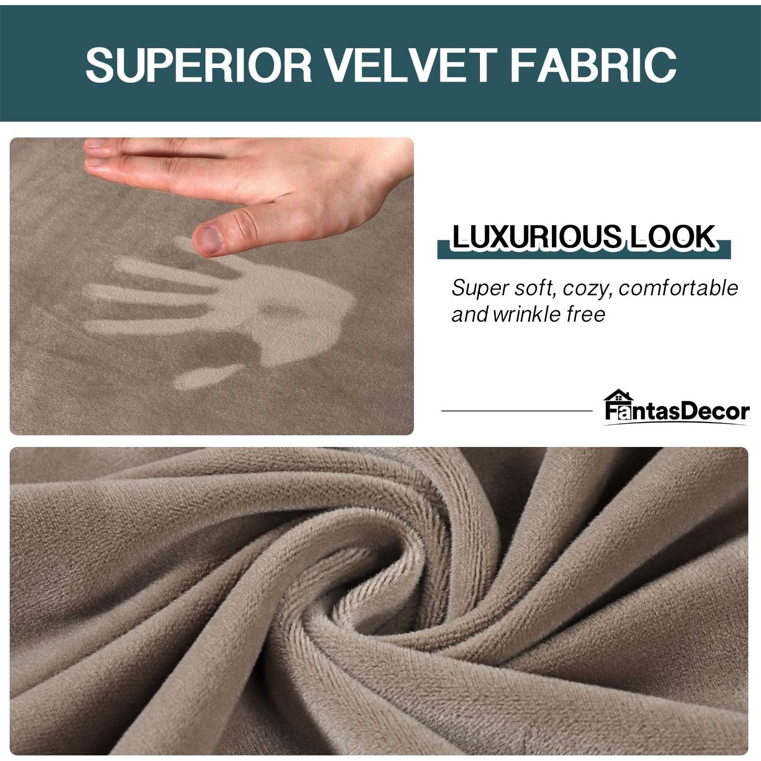 FantasDecor Funda de Sofá 2 Piezas Terciopelo Taupe