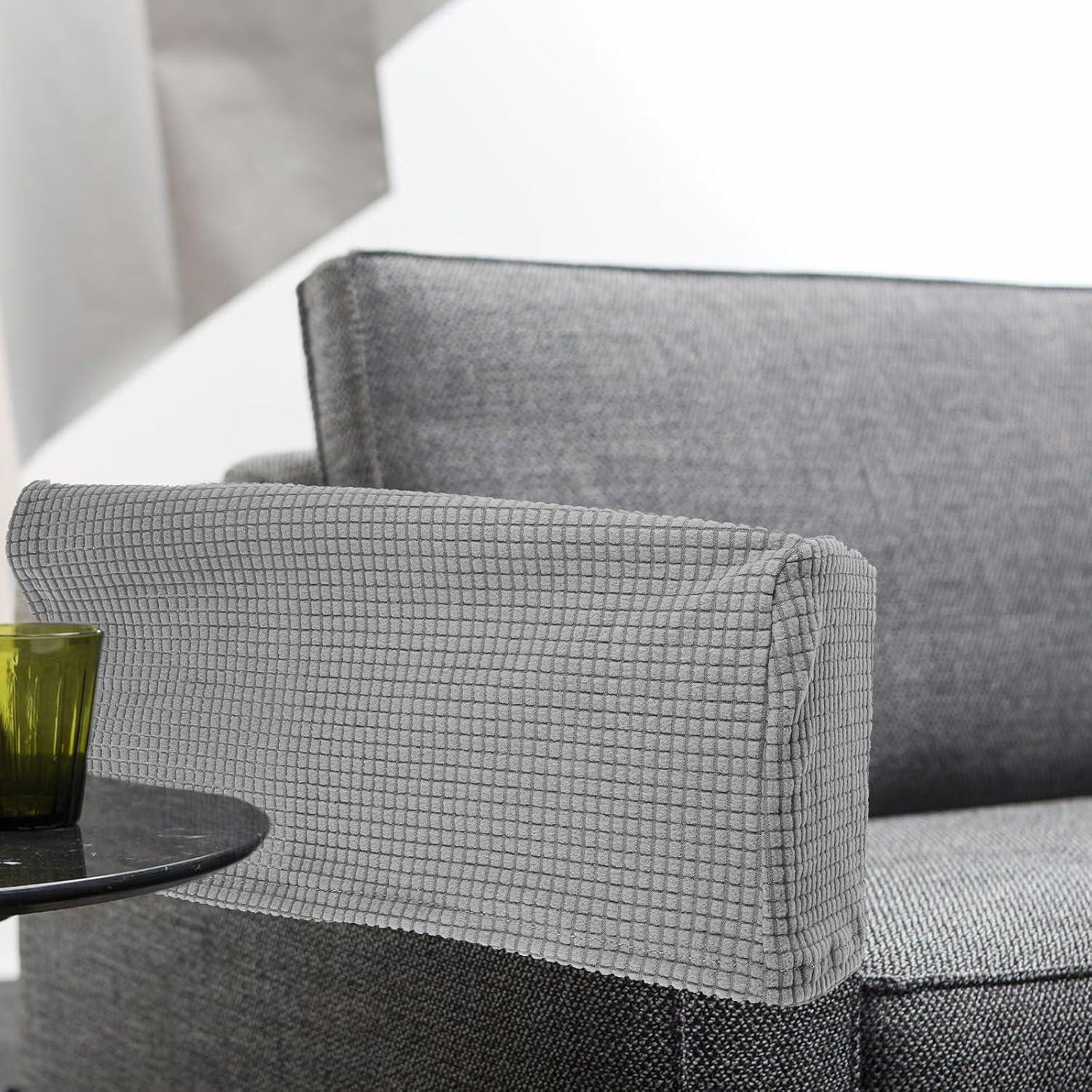 Fundas para Reposabrazos Sofá BESPORTBLE 2 Piezas Gris Claro