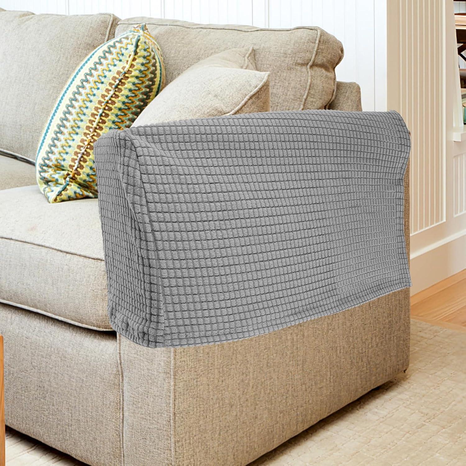 Fundas para Reposabrazos Sofá BESPORTBLE 2 Piezas Gris Claro