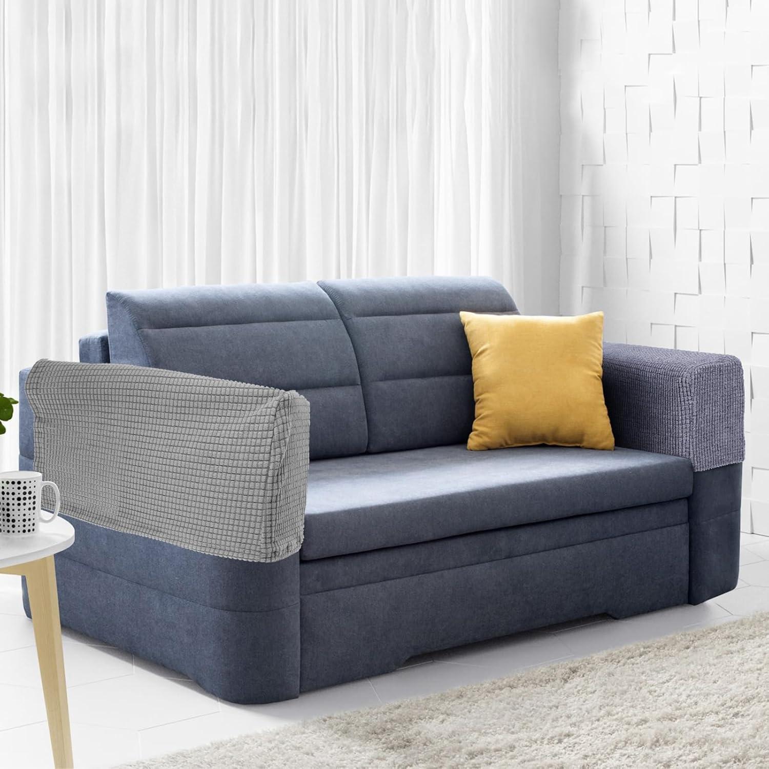 Fundas para Reposabrazos Sofá BESPORTBLE 2 Piezas Gris Claro