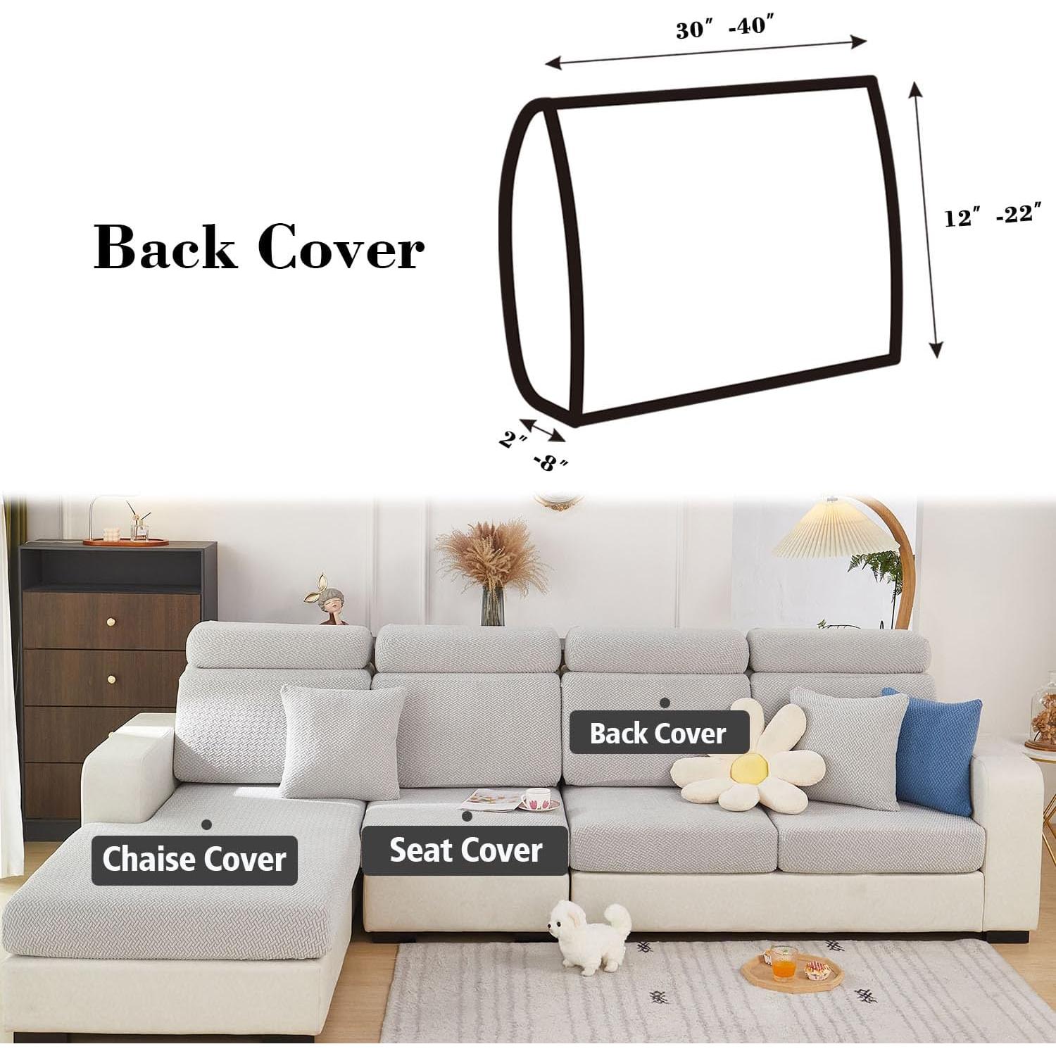 Funda de Sofá Seccional Disayu Gris Claro Antideslizante